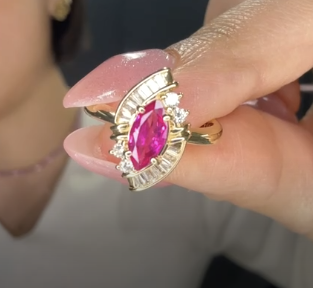 K18 Ruby Ring R0.81 D0.30 5.8g Medium J1114KPMYR