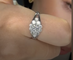 K18WG Diamond Ring 1.1 4.6g J1114W7T55