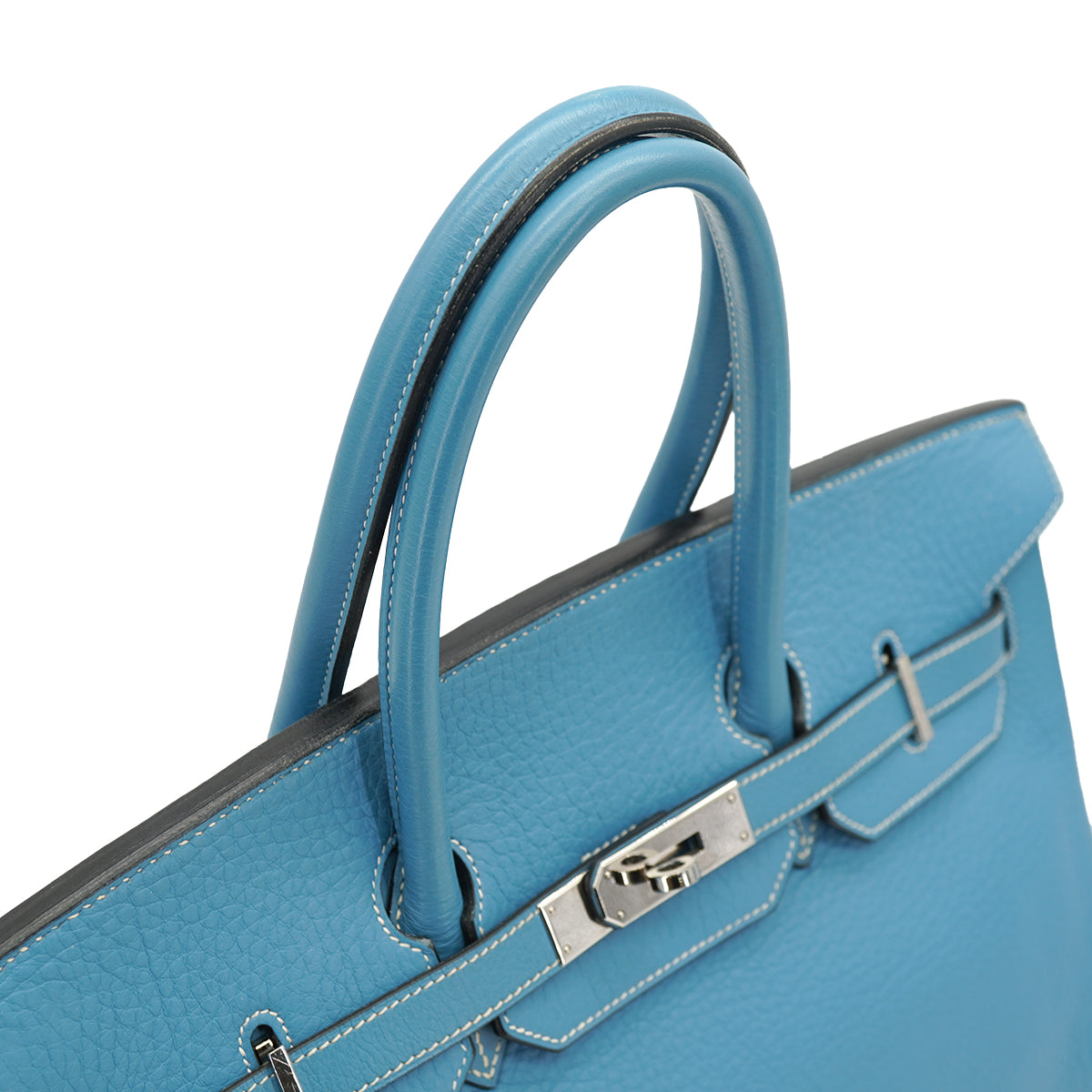 HERMES BIRKIN 35 BLUE JEAN TAURILLON CLEMENCE HAND BAG 2003 SQUARE G PALLADIUM HARDWARE 90332913