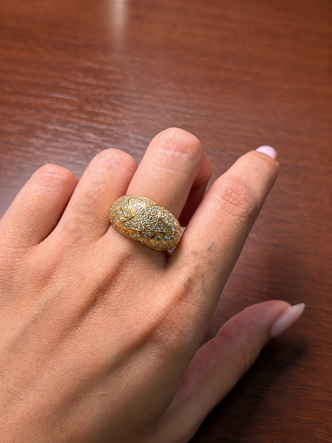 Star Bombe Diamond Ring in K18 / D1.08ct 25867