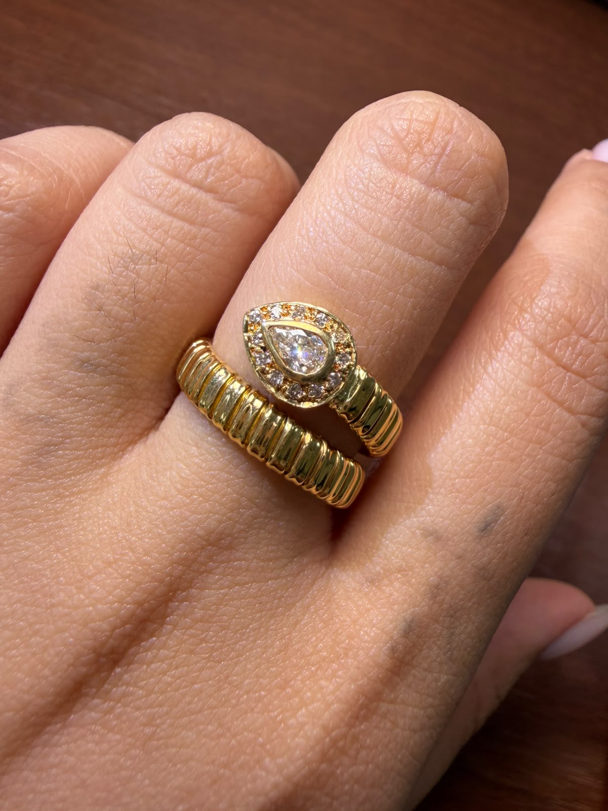 Tubogas Diamond Ring in K18 US7 / D0.26ct 59Z2N