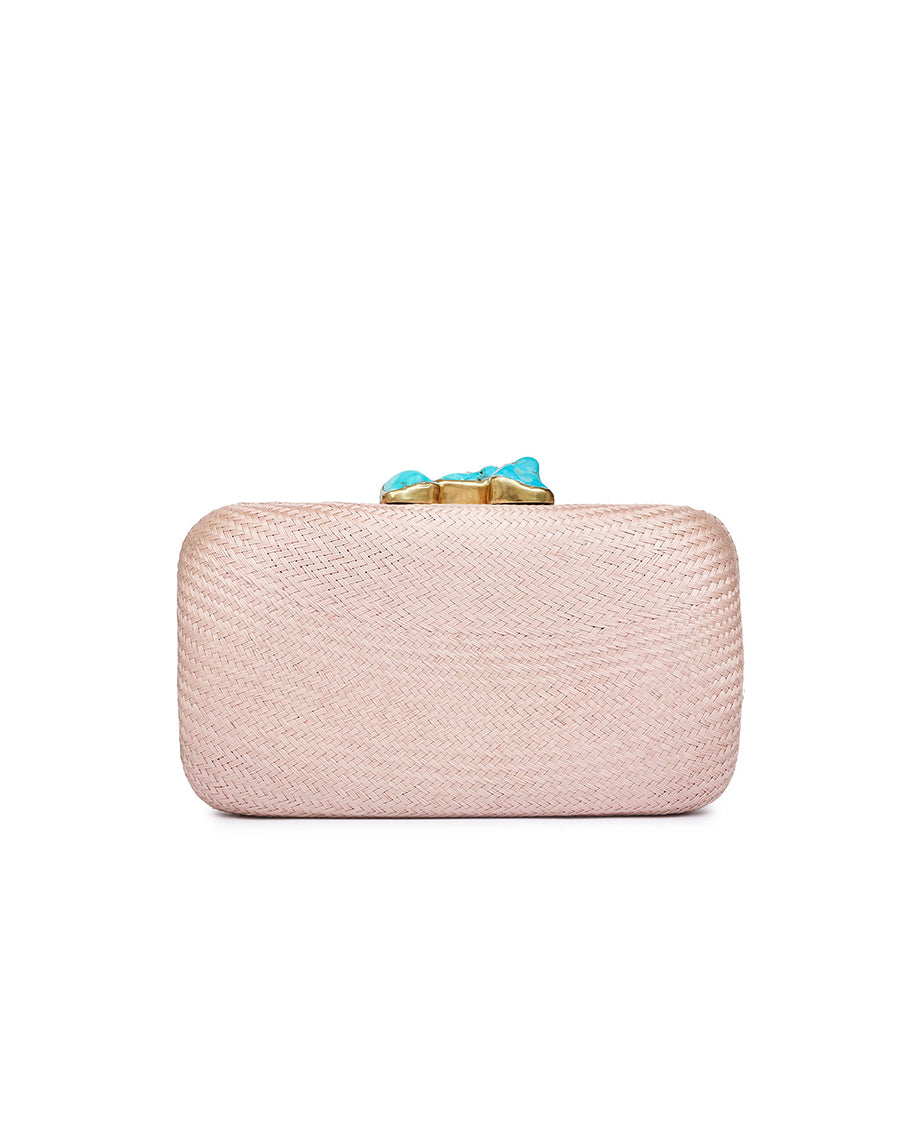 Kali Blush Clutch with Turquoise Stone