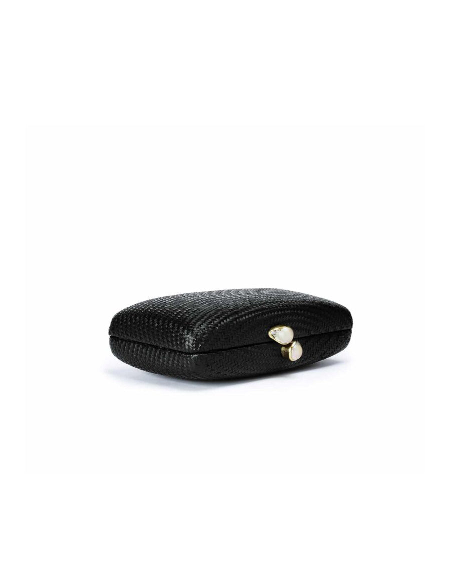 Kapre Dark Green Clutch with Green Quartz Stone