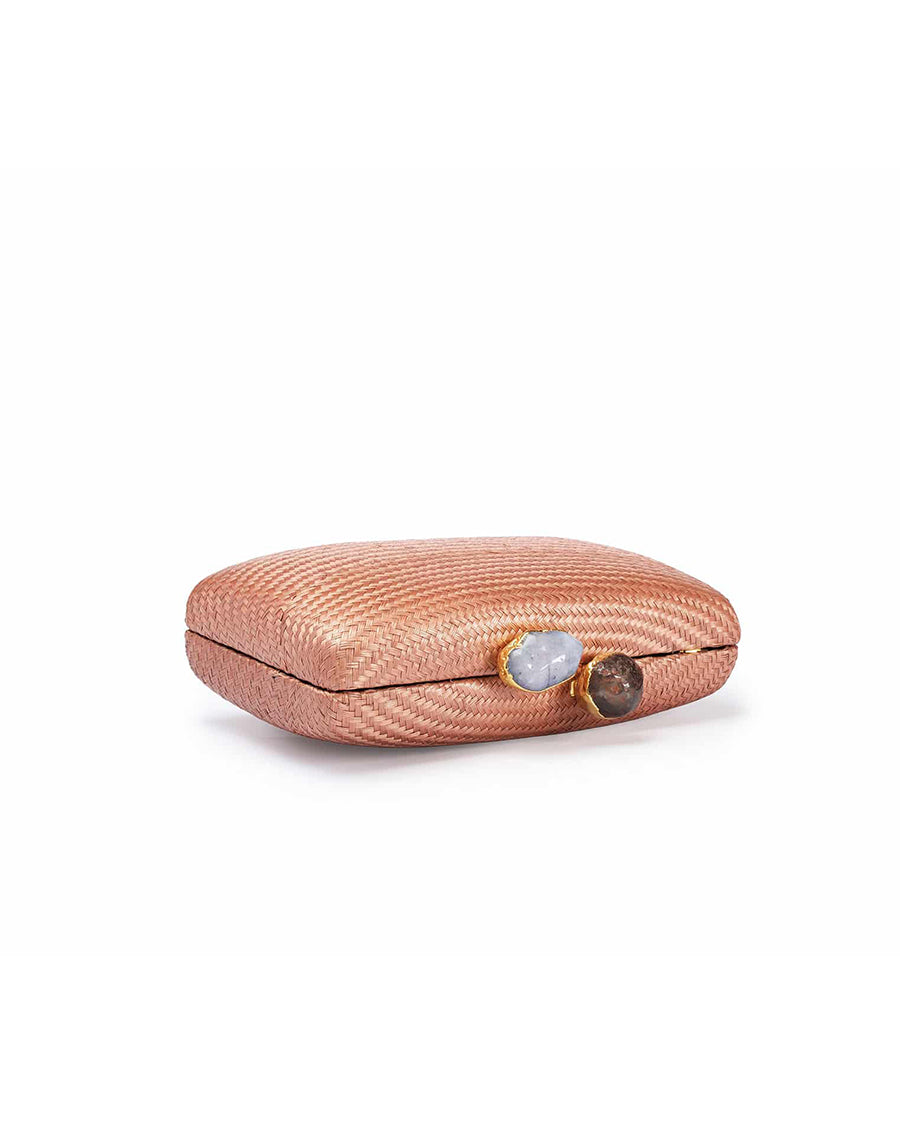 Kapre Tropical Peach Clutch with Agate Stone