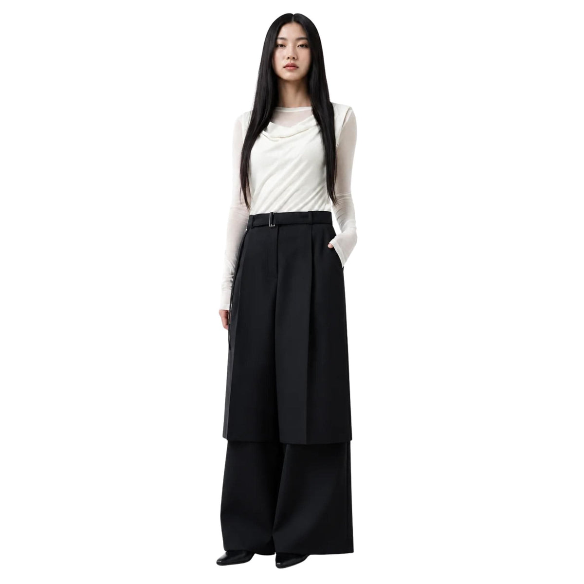 K-FASHION LAYERED BERMUDA-TROUSERS (بنطلون)“NOIR”