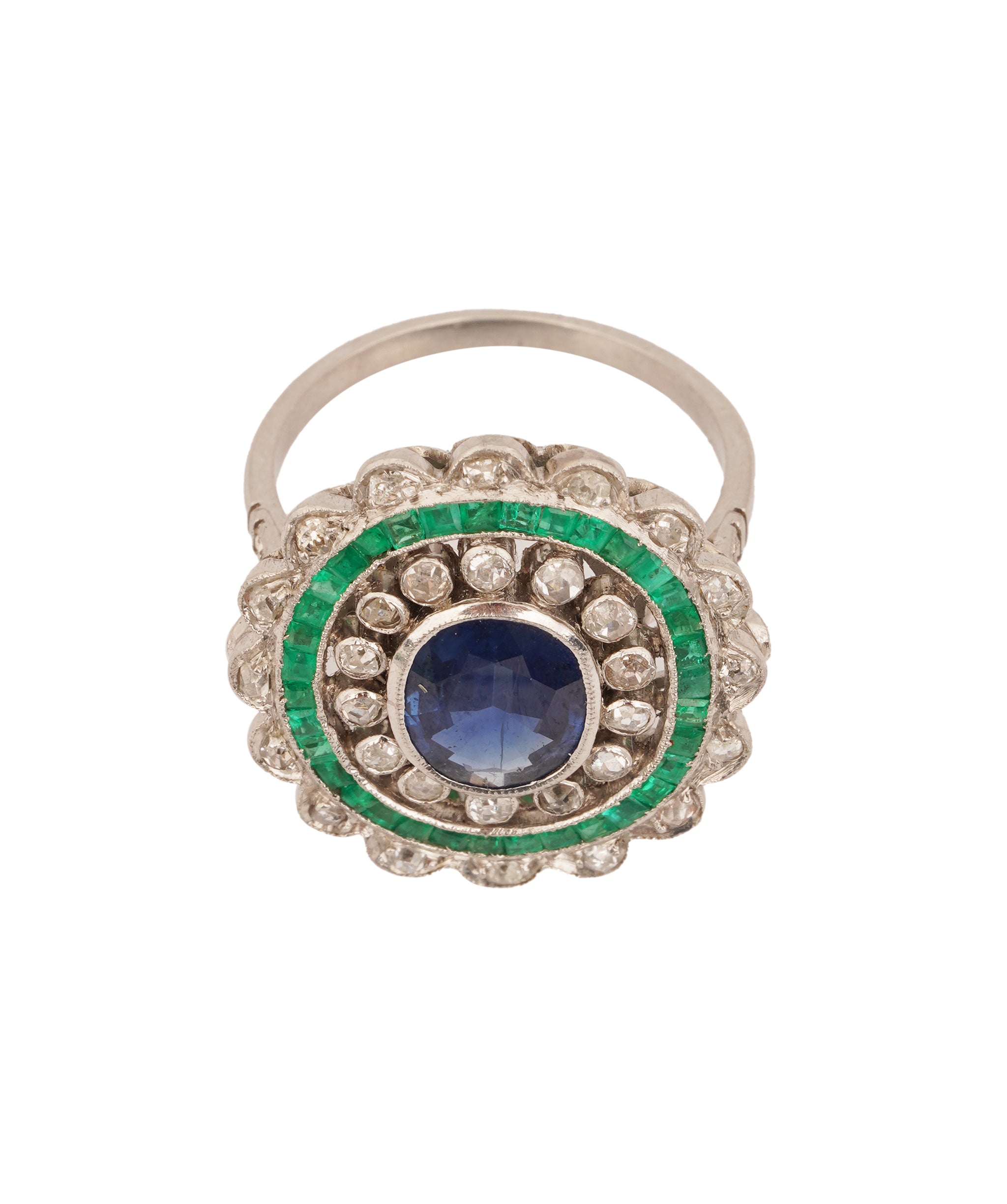 CALIBRE EMERALD AND SAPPHIRE RING RC1