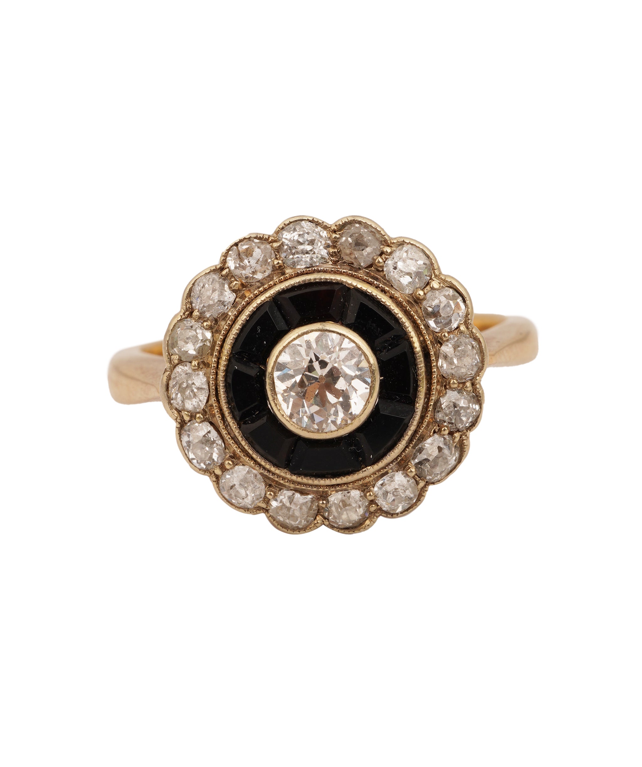 18CT ONYX DIA CLUSTER RB3