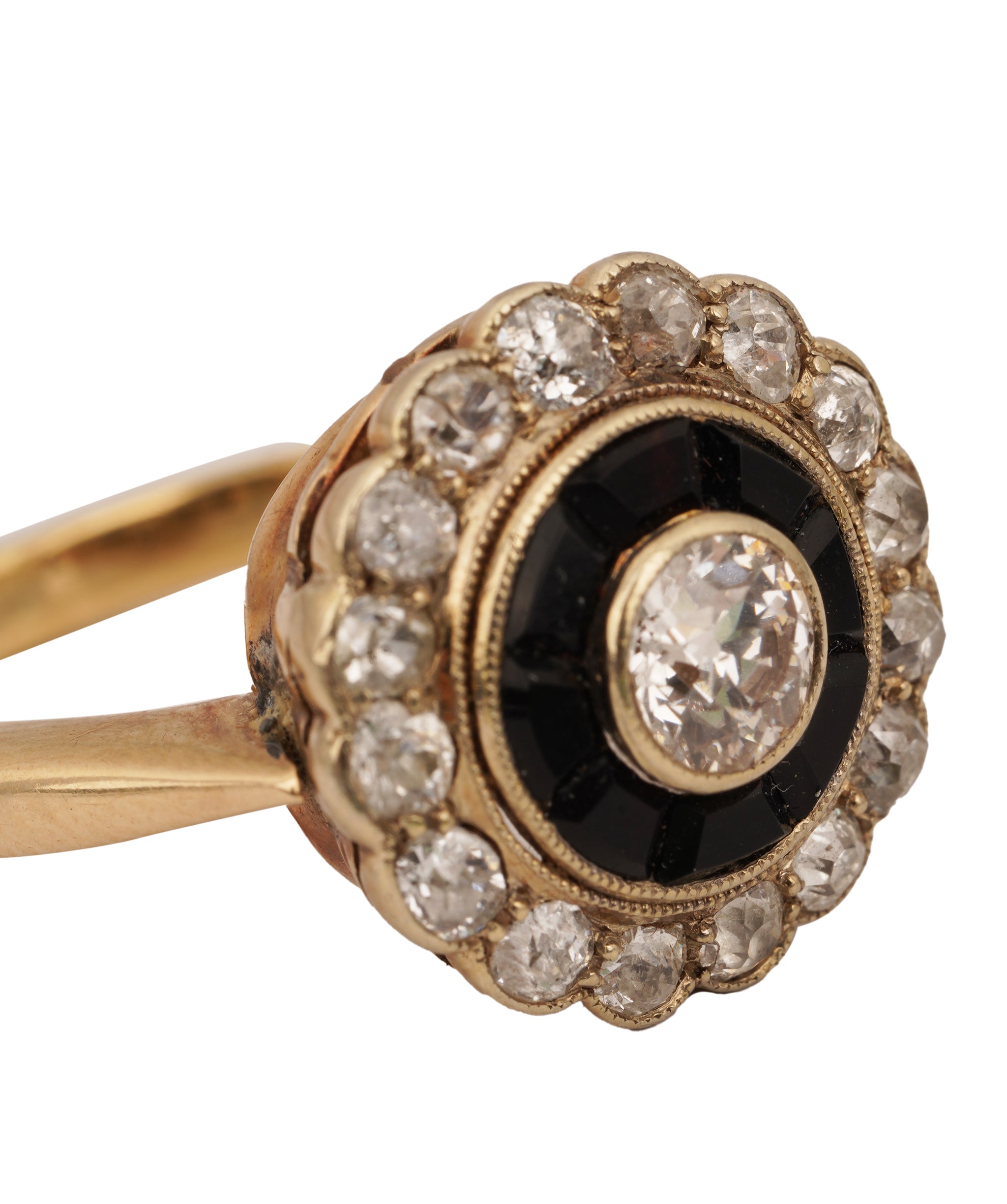 18CT ONYX DIA CLUSTER RB3