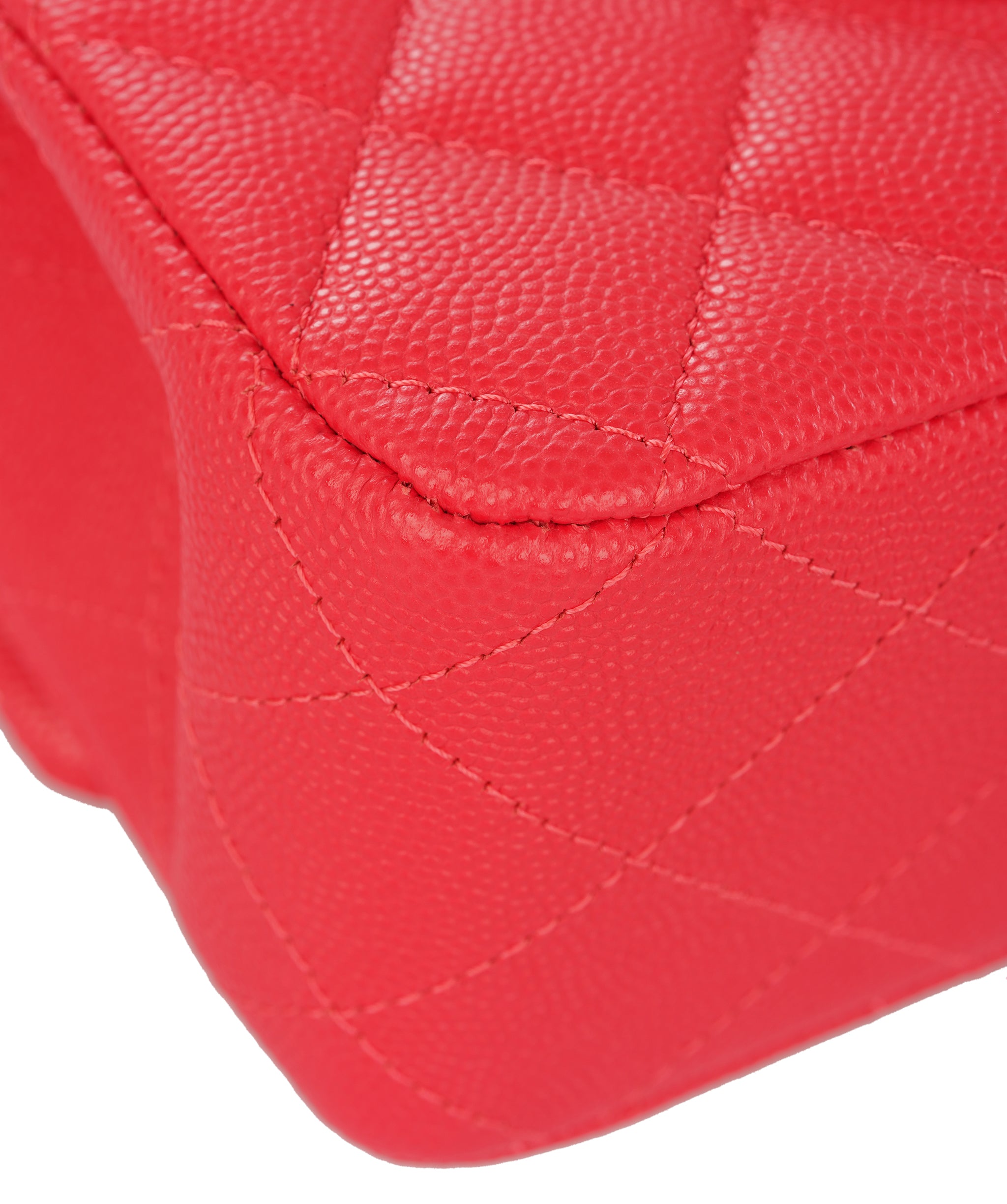 Chanel Vibrant Red Quilted Caviar Leather Classic Double Flap Bag ALTC1185