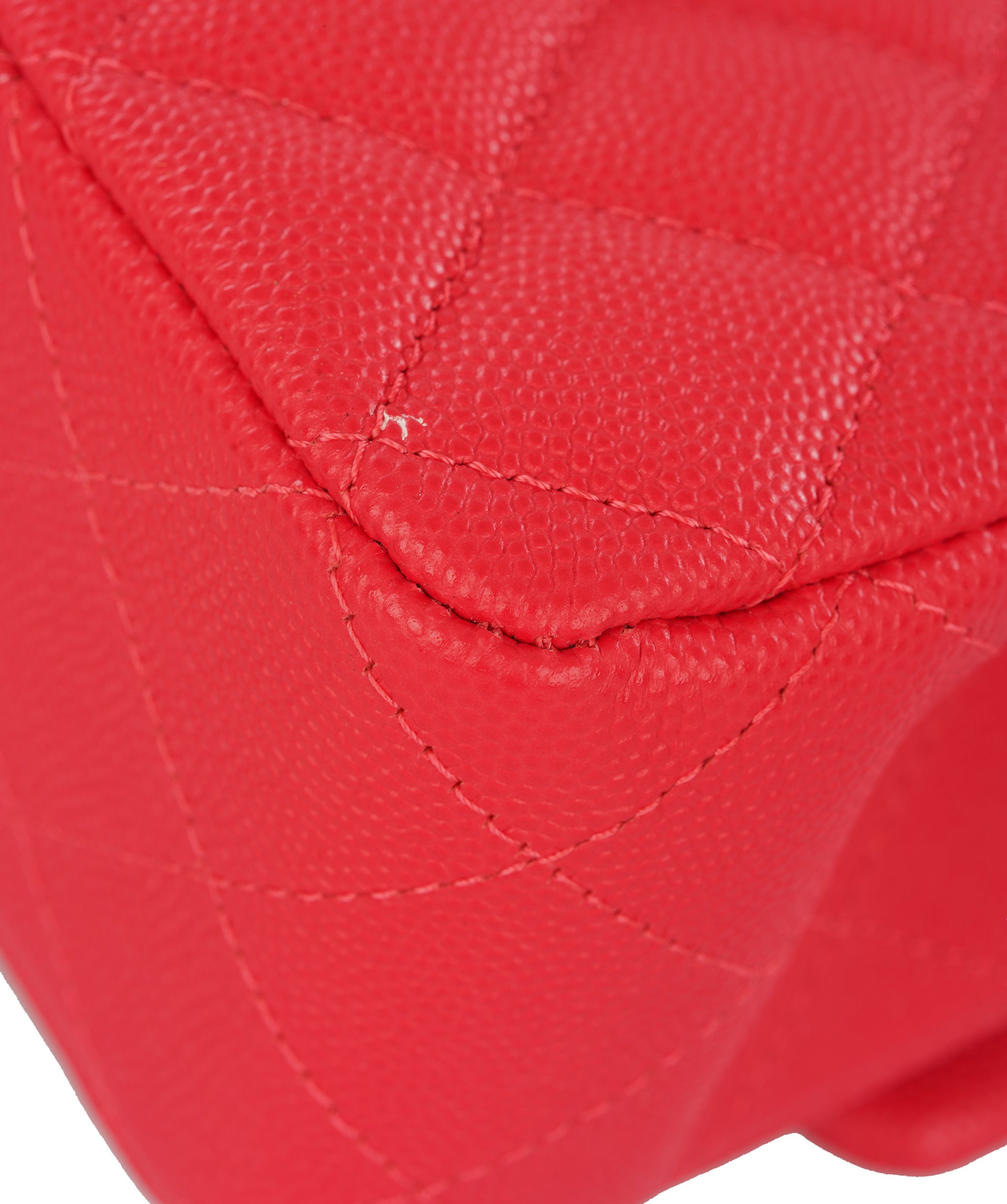 Chanel Vibrant Red Quilted Caviar Leather Classic Double Flap Bag ALTC1185