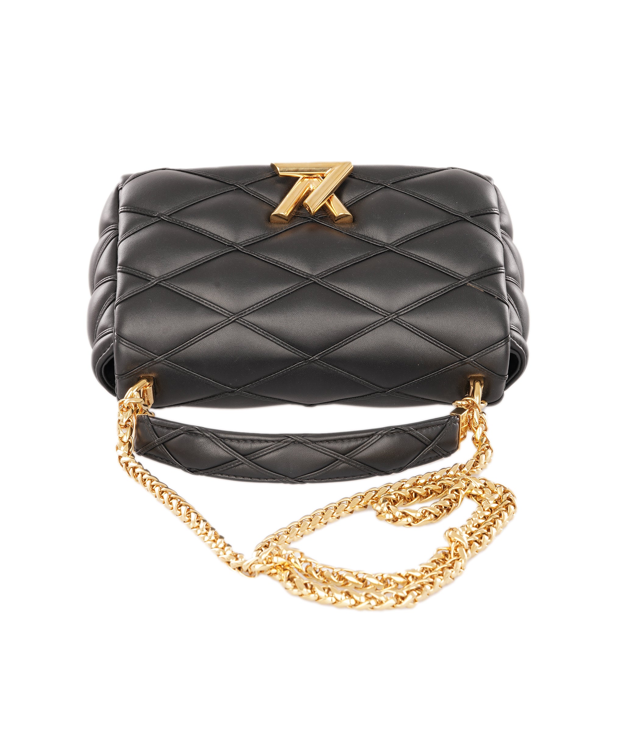 Louis Vuttion Black Paddded Lambskin Leather GO-14 MM Bag ALTC1189