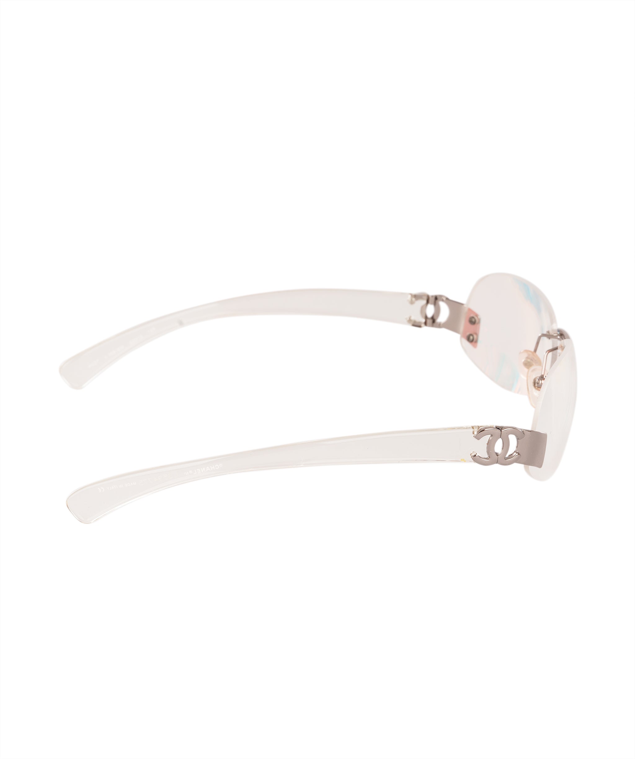 Chanel Vintage Transparent Rimless CC Sunglasses ALC4339