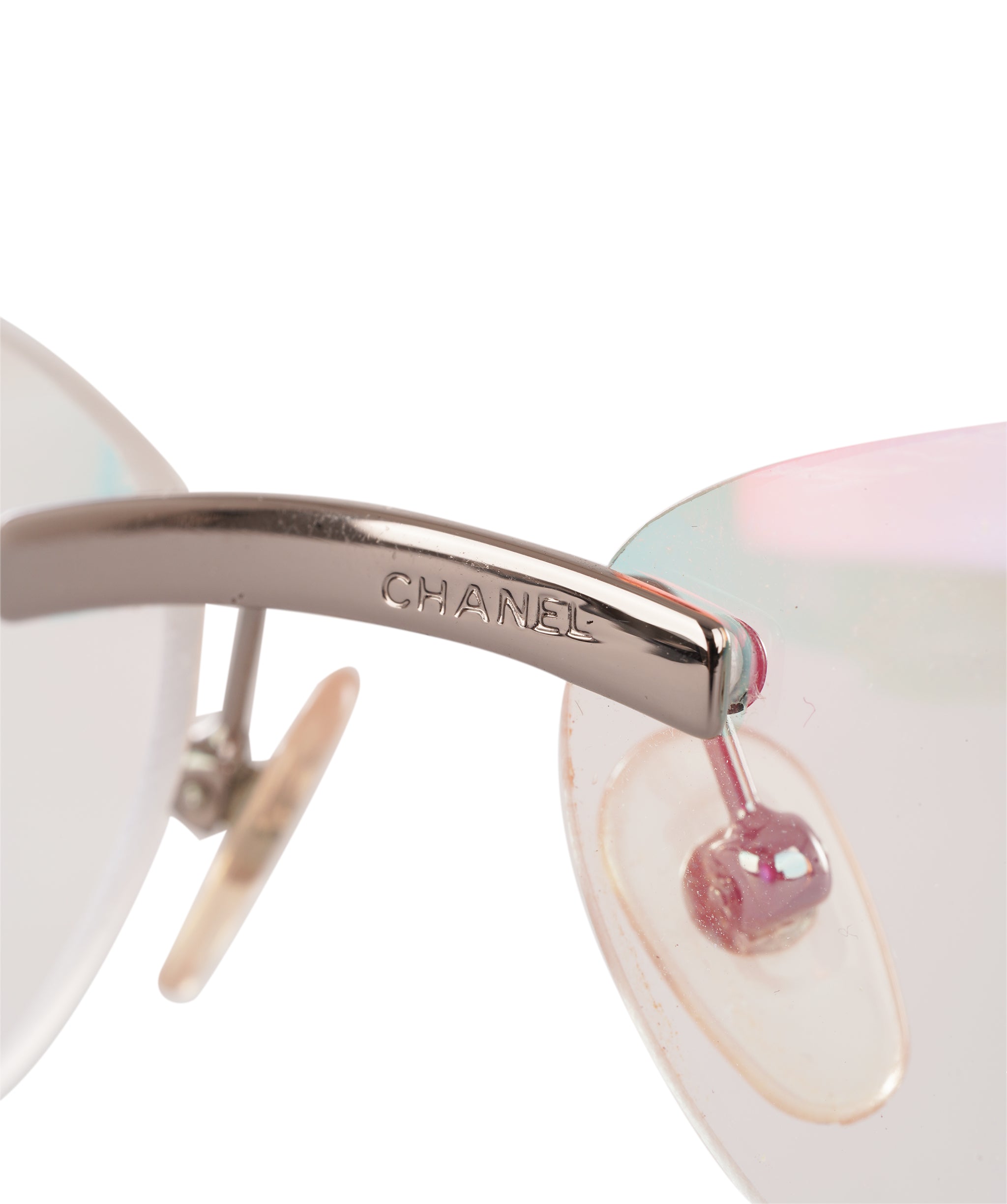 Chanel Vintage Transparent Rimless CC Sunglasses ALC4339