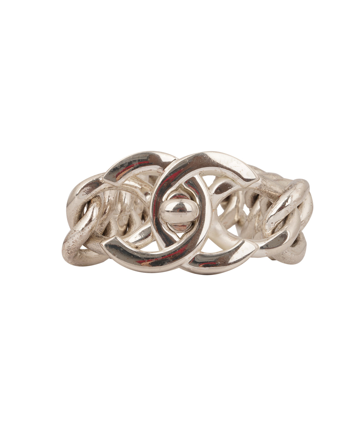 Chanel CC Turnlock Bracelet Silver AKC1555