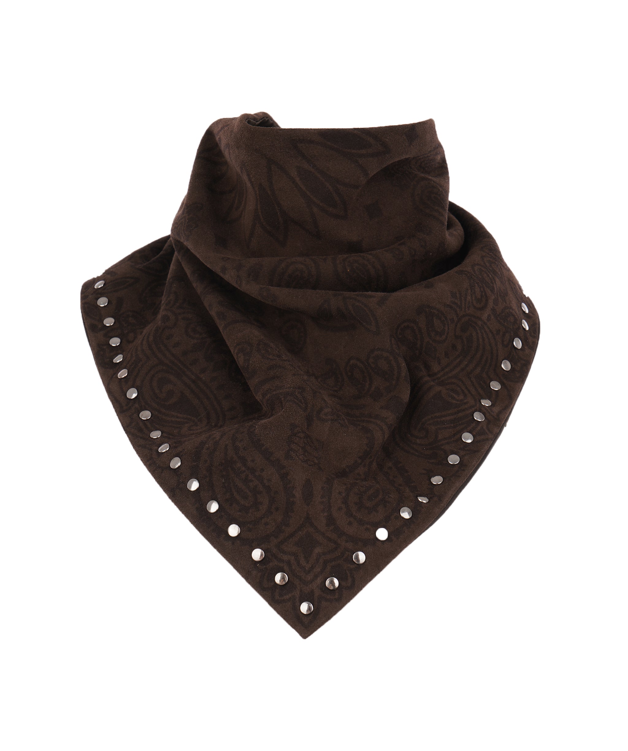 Studded Small Bandanna Scarf Brown ALC4402