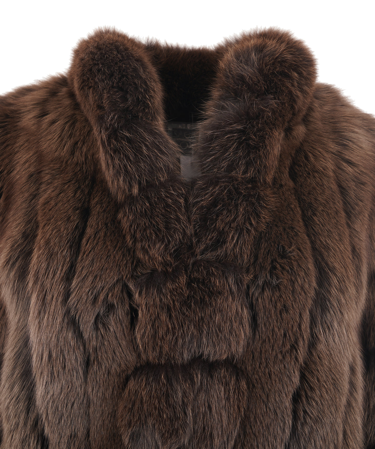 Saga Fox Mink Brown Fox Fur Half Coat AKC1597