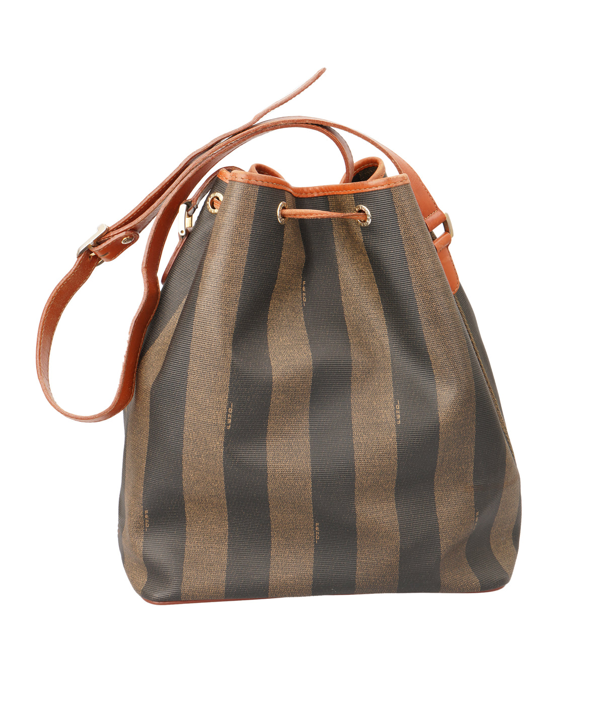 Fendi Pequin Vertical Stripe Bucket Bag C351494