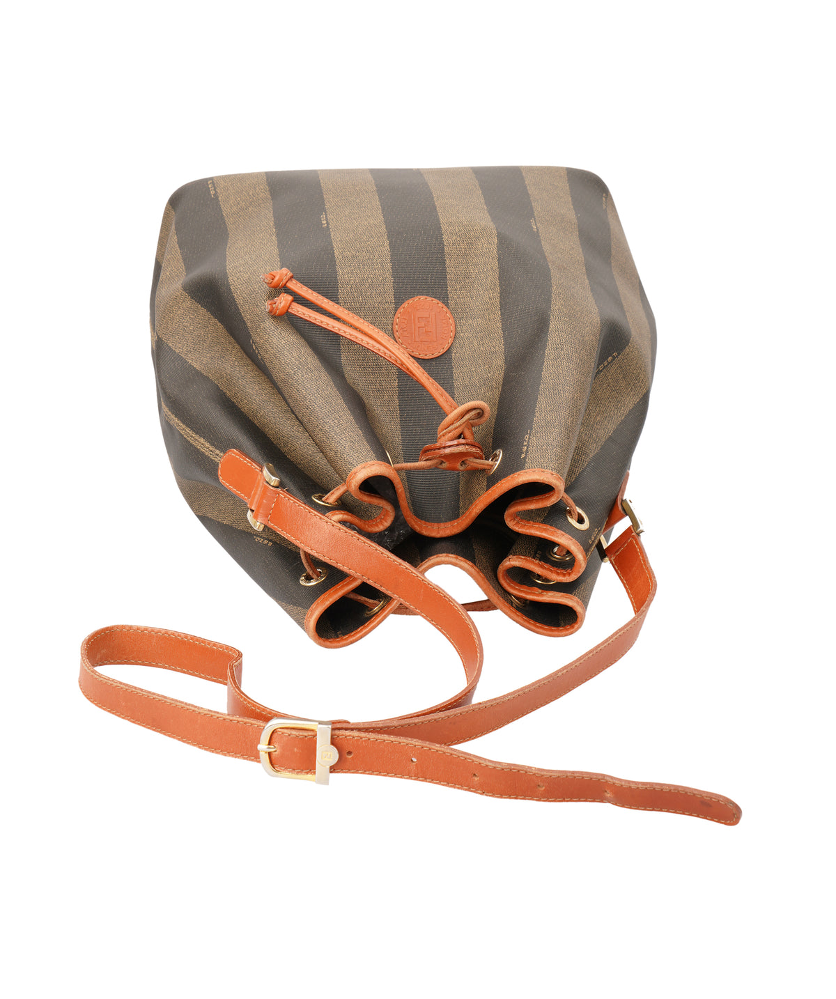 Fendi Pequin Vertical Stripe Bucket Bag C351494