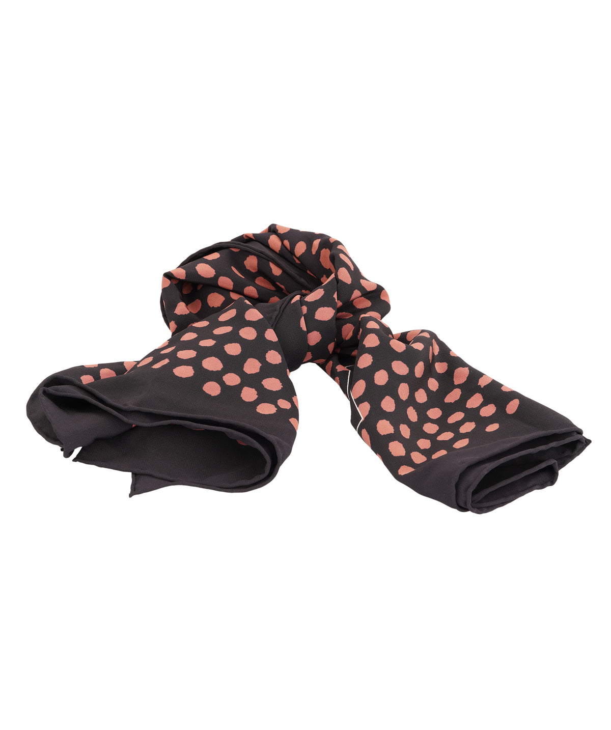 Chloe Pink Spotted Polka-Dot Black Silk Square Scarf ANL0161