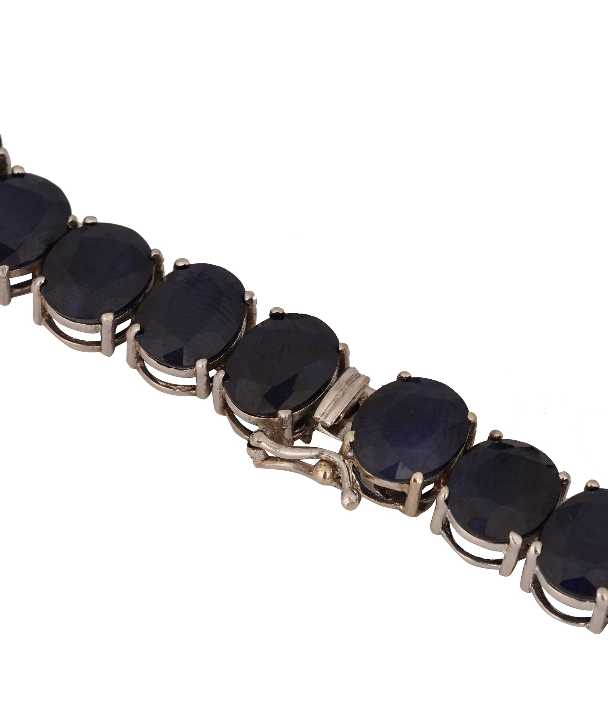 Sapphire and Diamond Collar in 14K White Gold WA25140