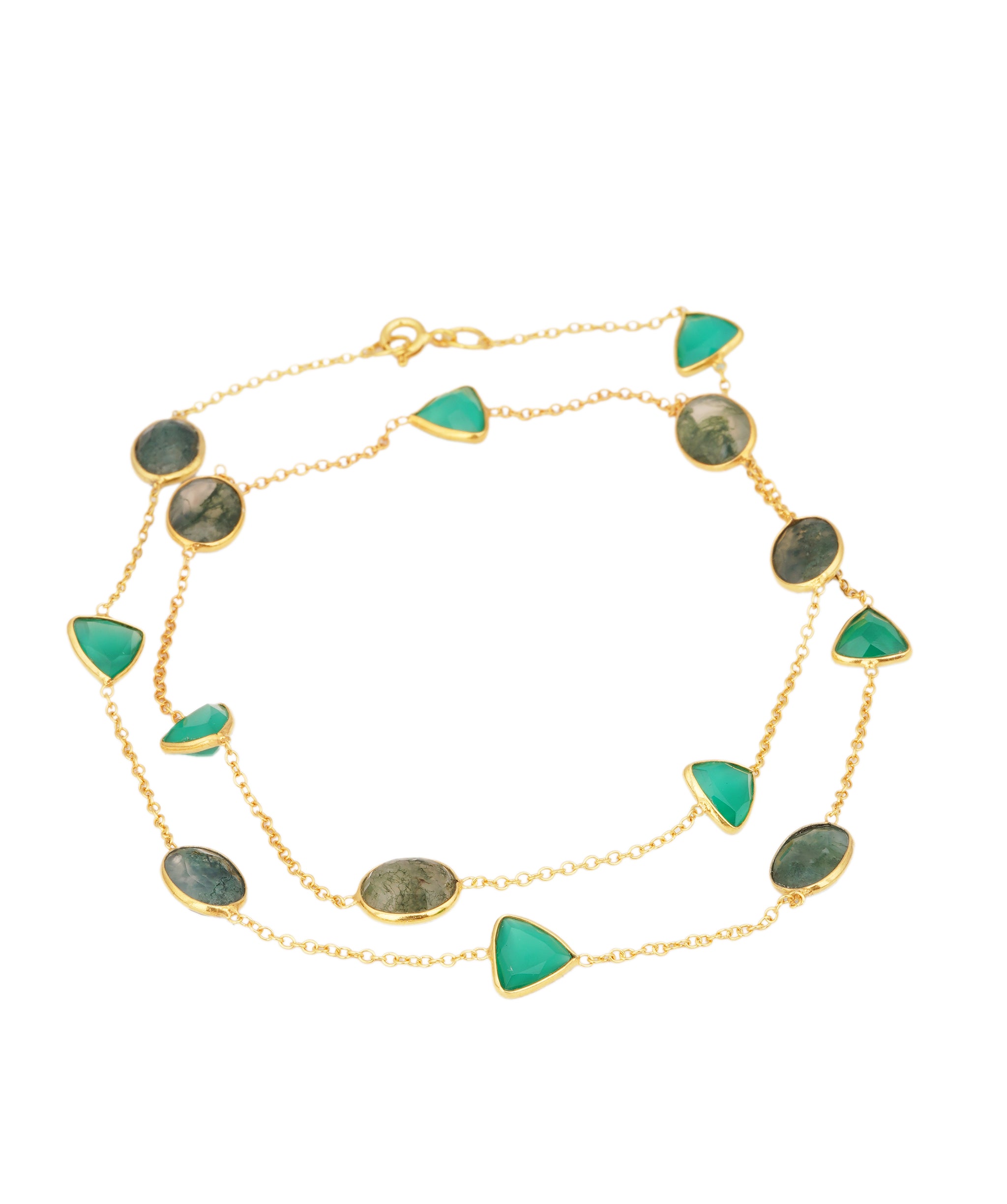Moss Agate and Green Onyx Necklace ANC1766