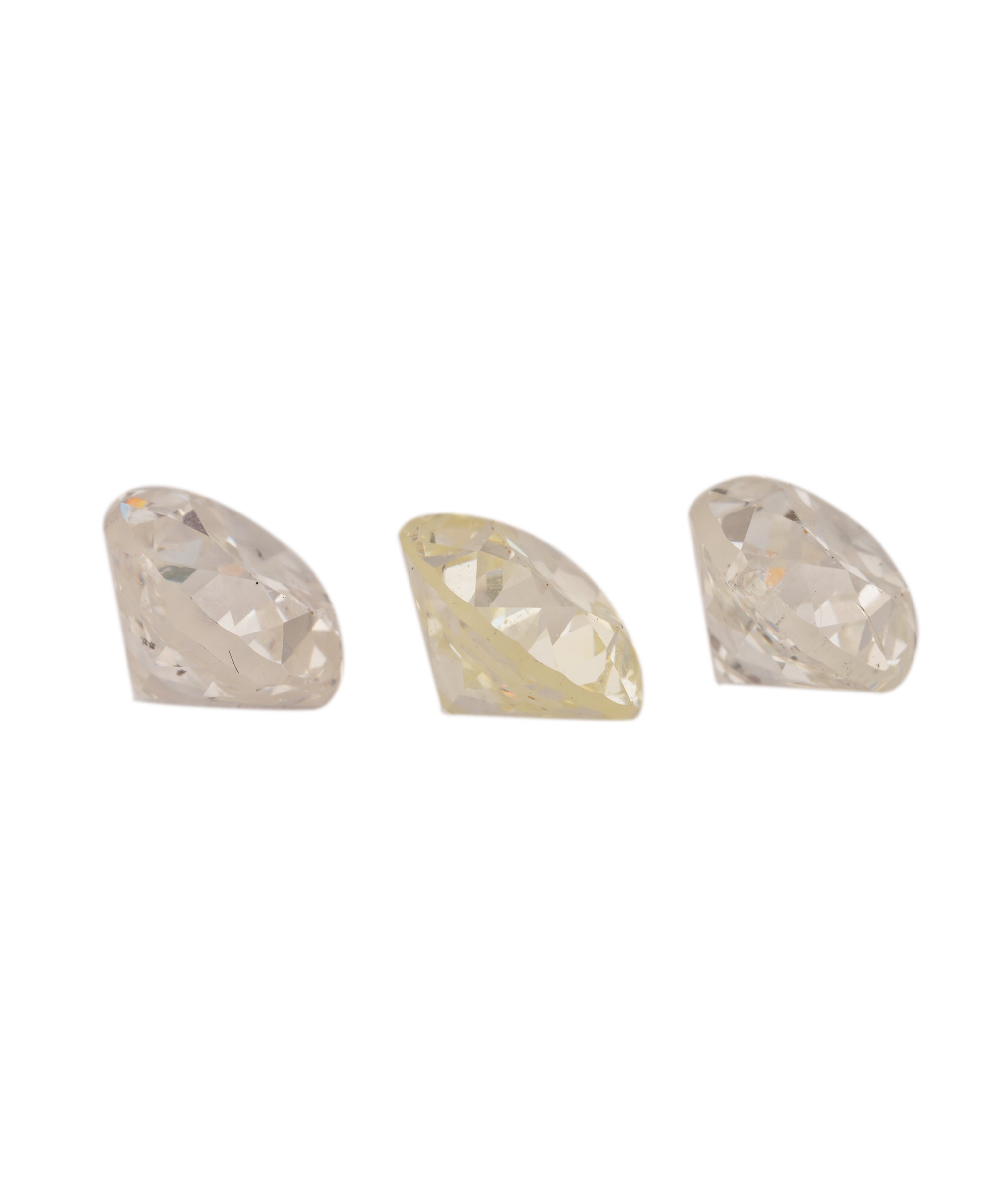 2.95CT OLD EUROPEAN CUT WHITE+FANCY YELLOW MIDDLE DIAMONDS FOR RING ANC1841