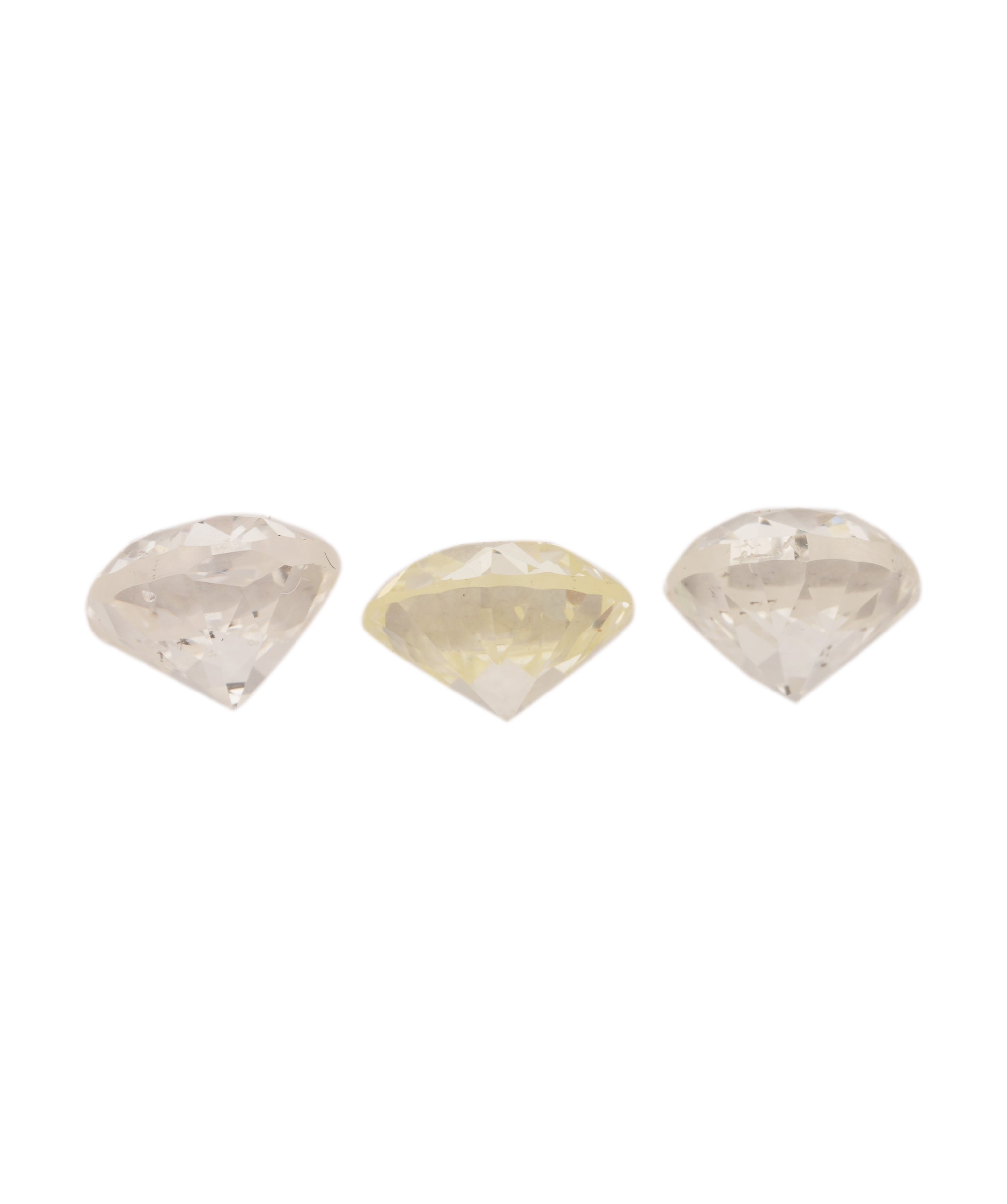 2.95CT OLD EUROPEAN CUT WHITE+FANCY YELLOW MIDDLE DIAMONDS FOR RING ANC1841