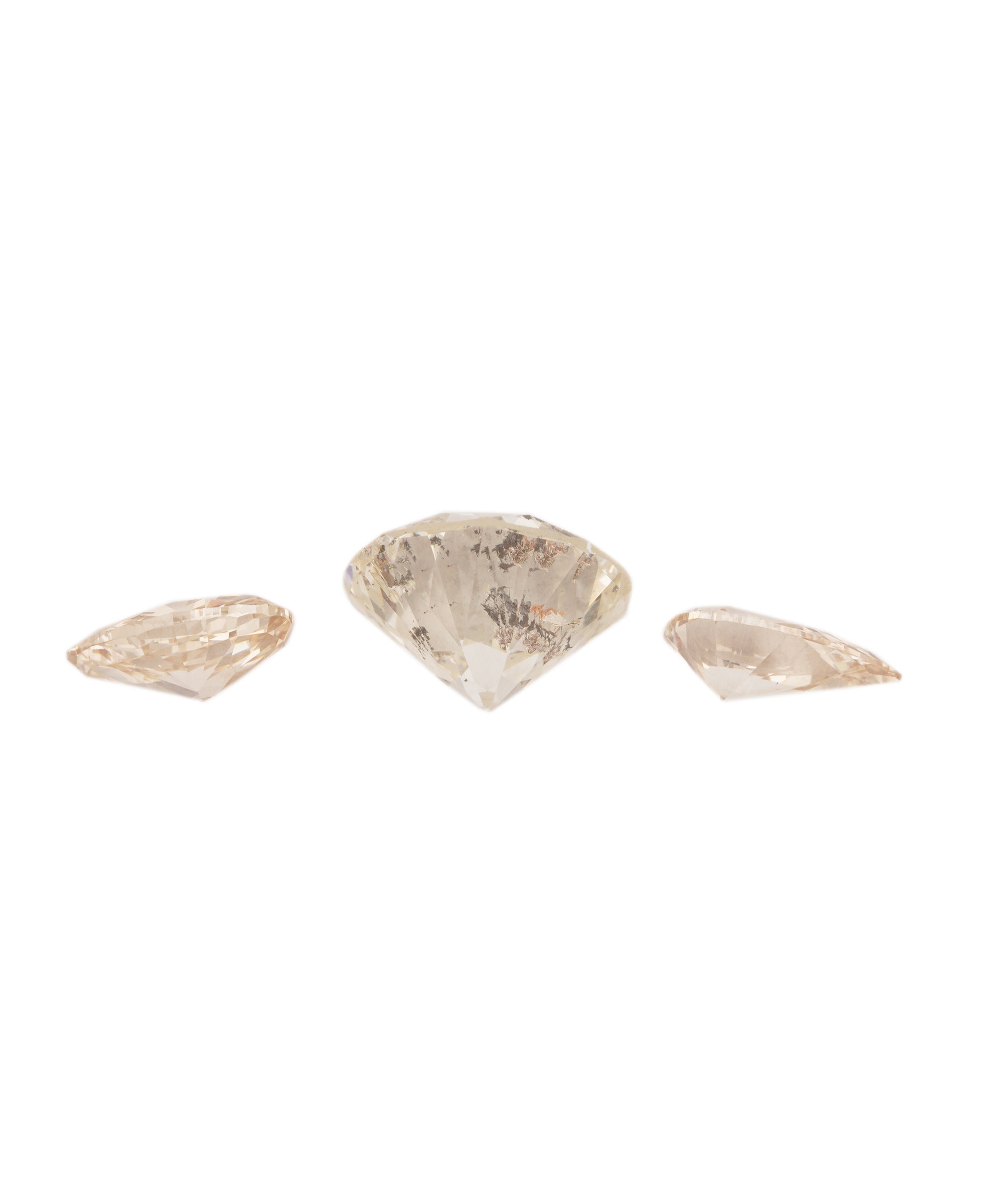 3.95CT OLD EUROPEAN CUT AND PEARS WHITE CENTRE-ROSE -FLAME PINK PEARS DIAMONDS FOR LARGE RING ANC1842