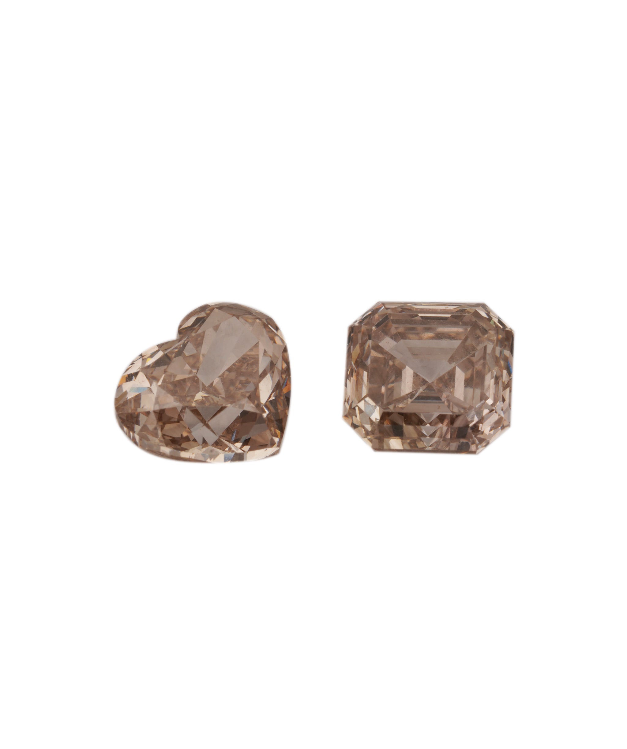 2.03ct RARE HIMALAIAN PINKISH GREY HEART+ASHER DIAMOND PAIR FOR RING ANC1823