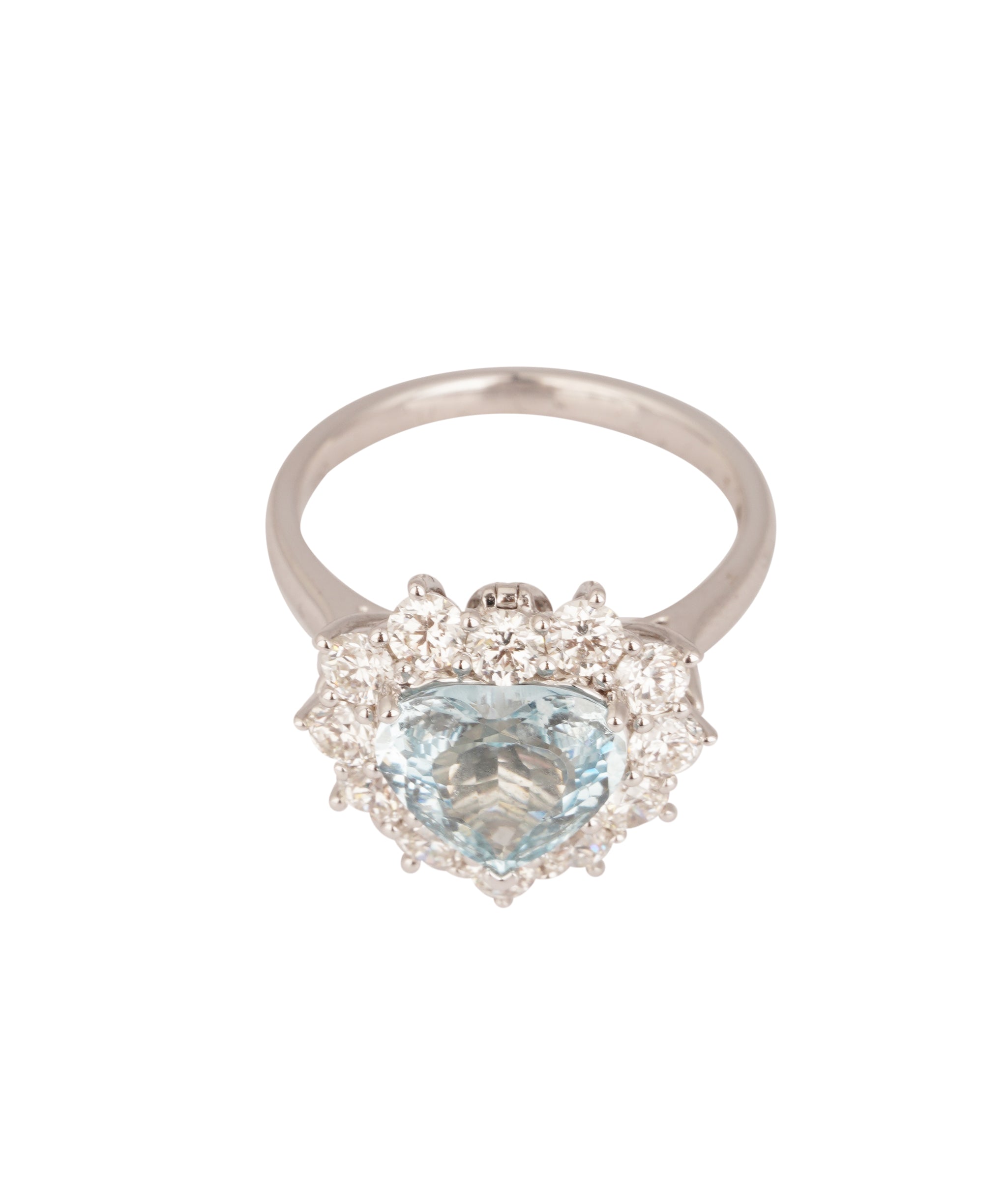 2.16ct Heart Aquamarine Convertible Pendant & Ring in 18kt White Gold US 7.5 ANL0134