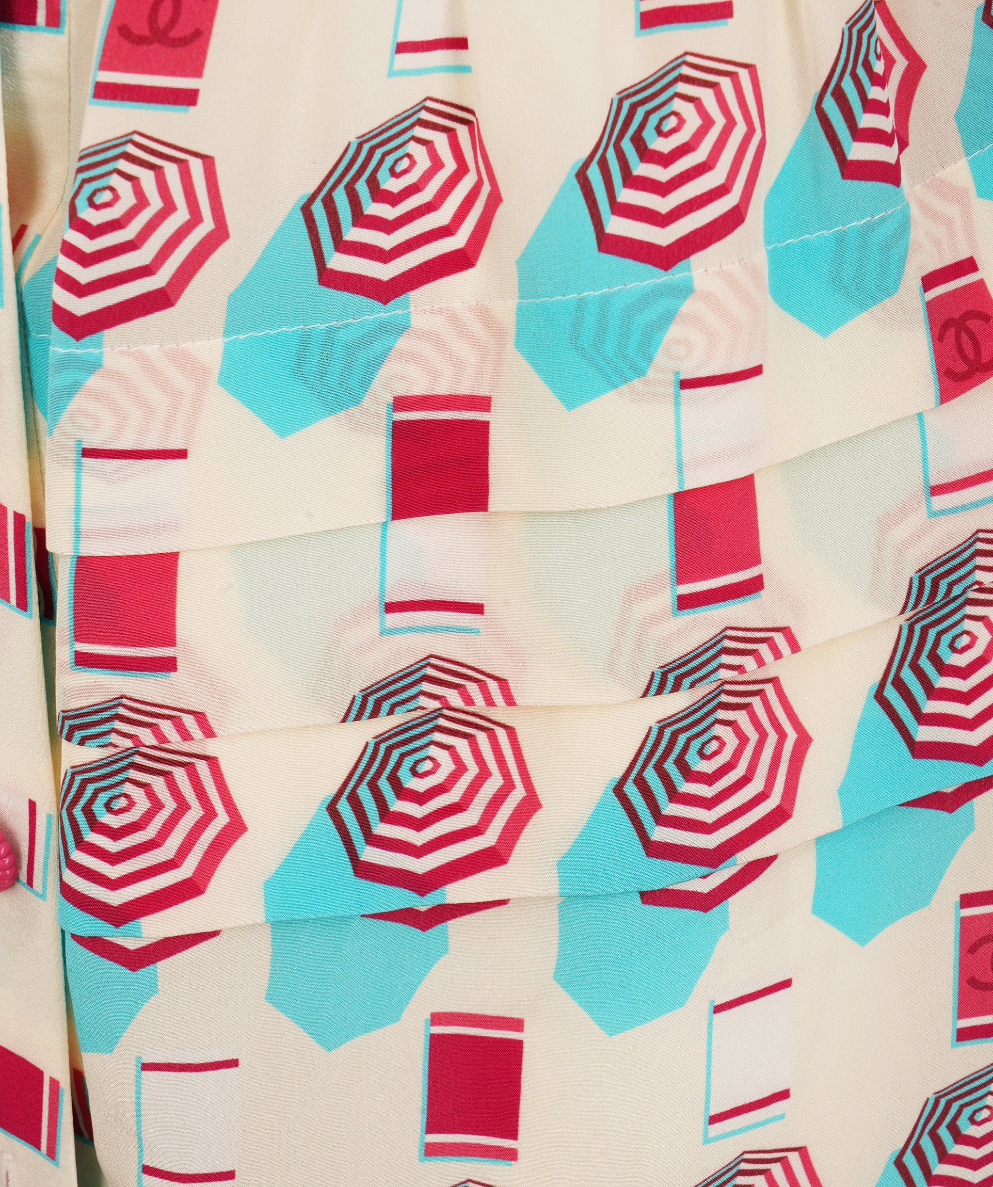 Chanel 2019 Spring/Summer Graphic Print Silk Dress Size 36 ALTC1006