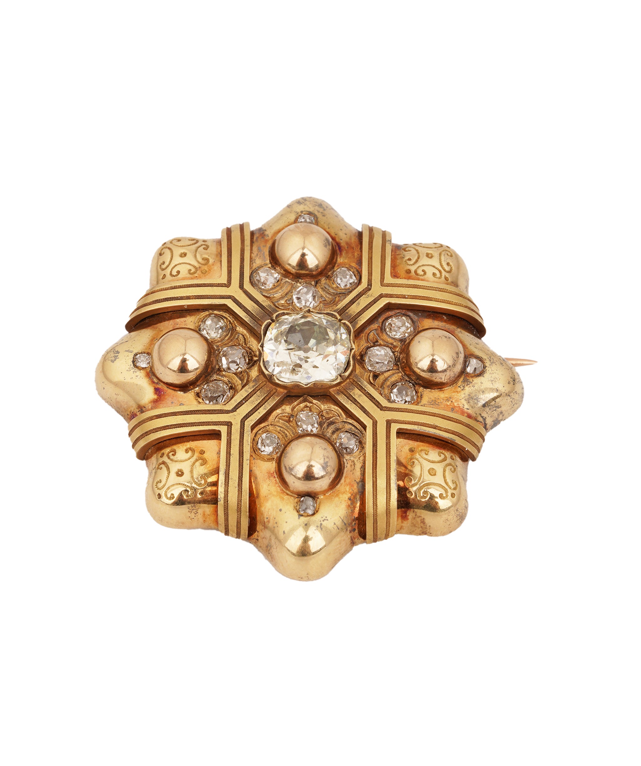 Antique Star-Shaped Diamond Brooch WA23636