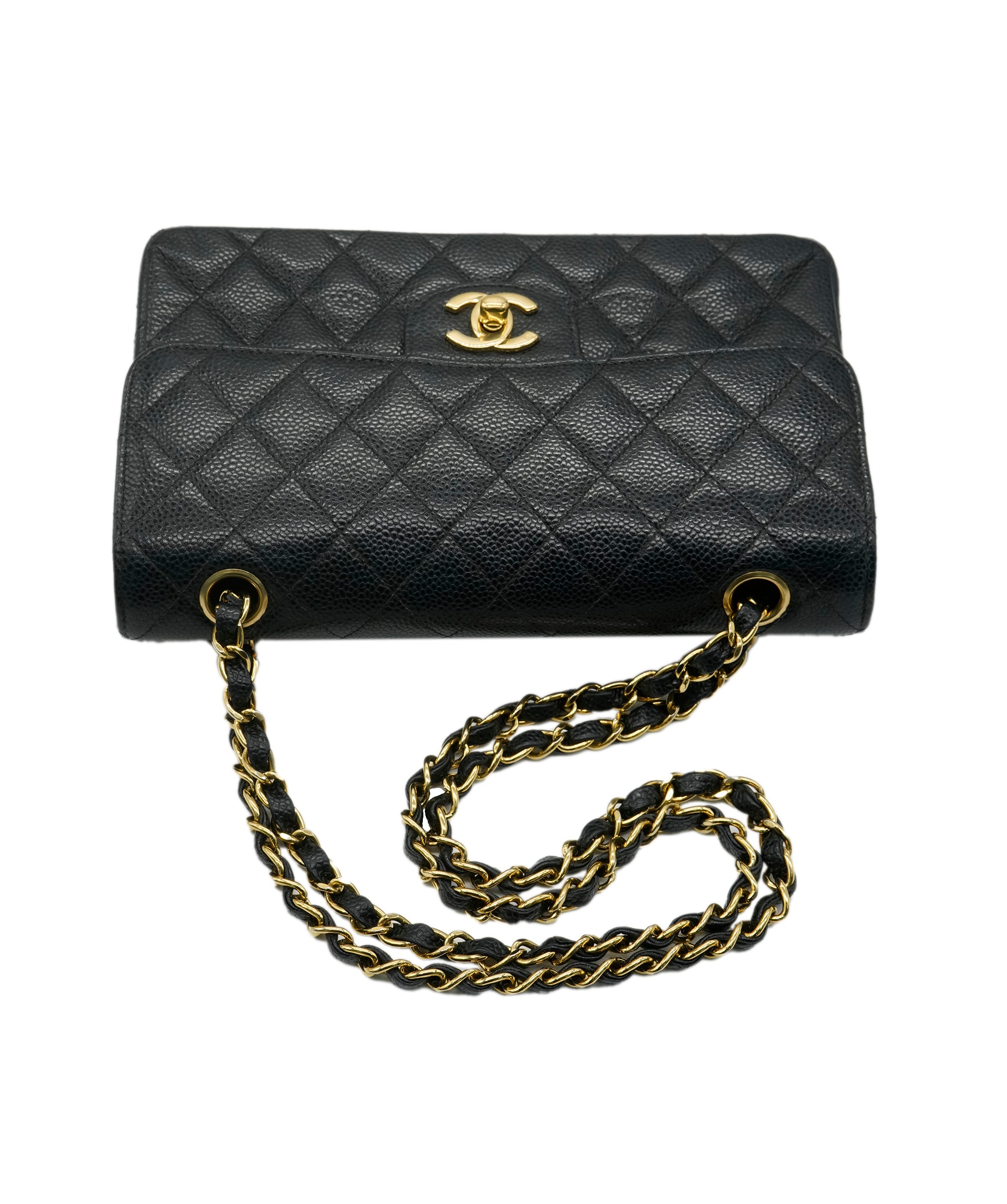 Chanel small black caviar vintage bag AKC0088