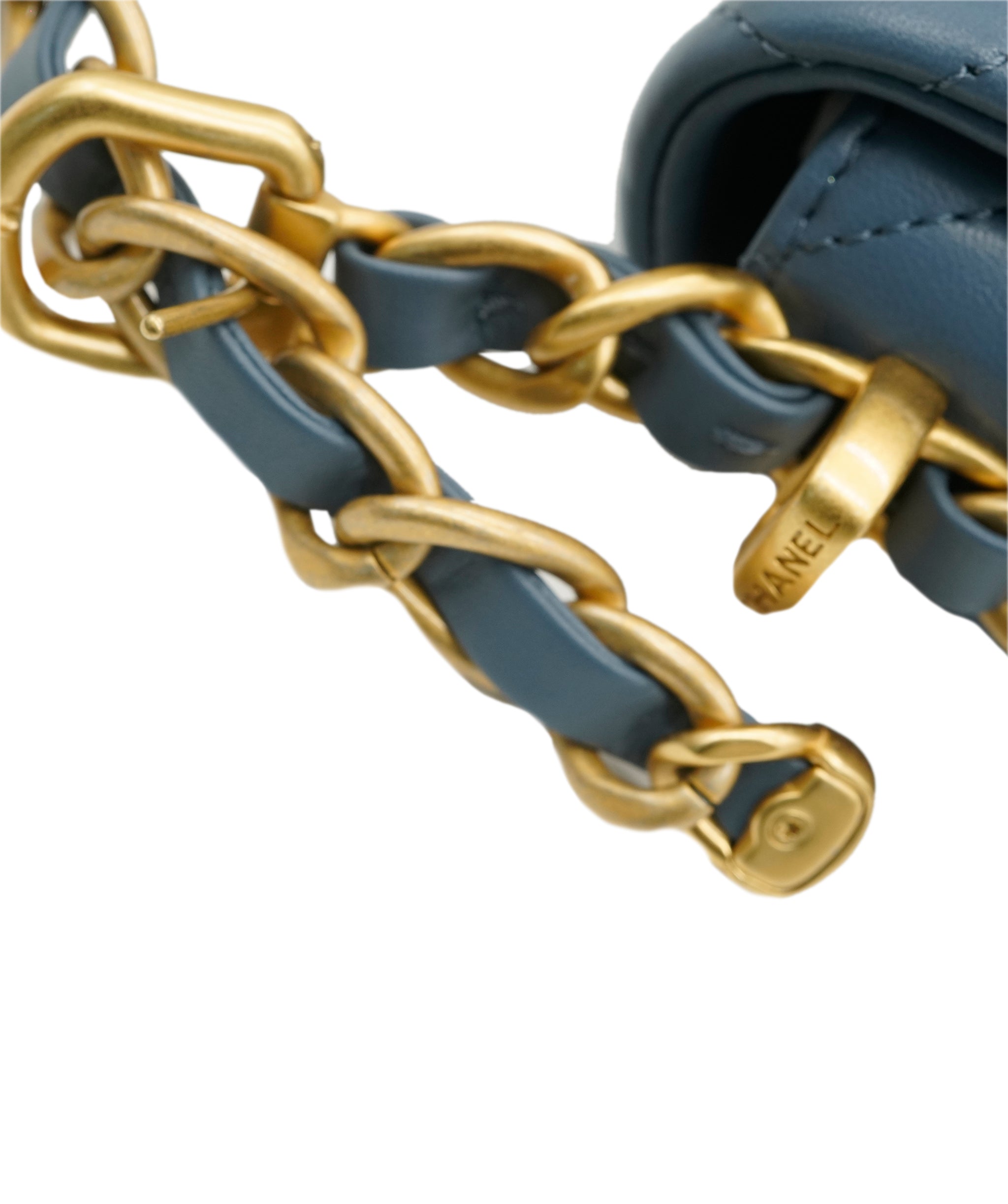 Chanel lambskin pale blue bag AKC0090