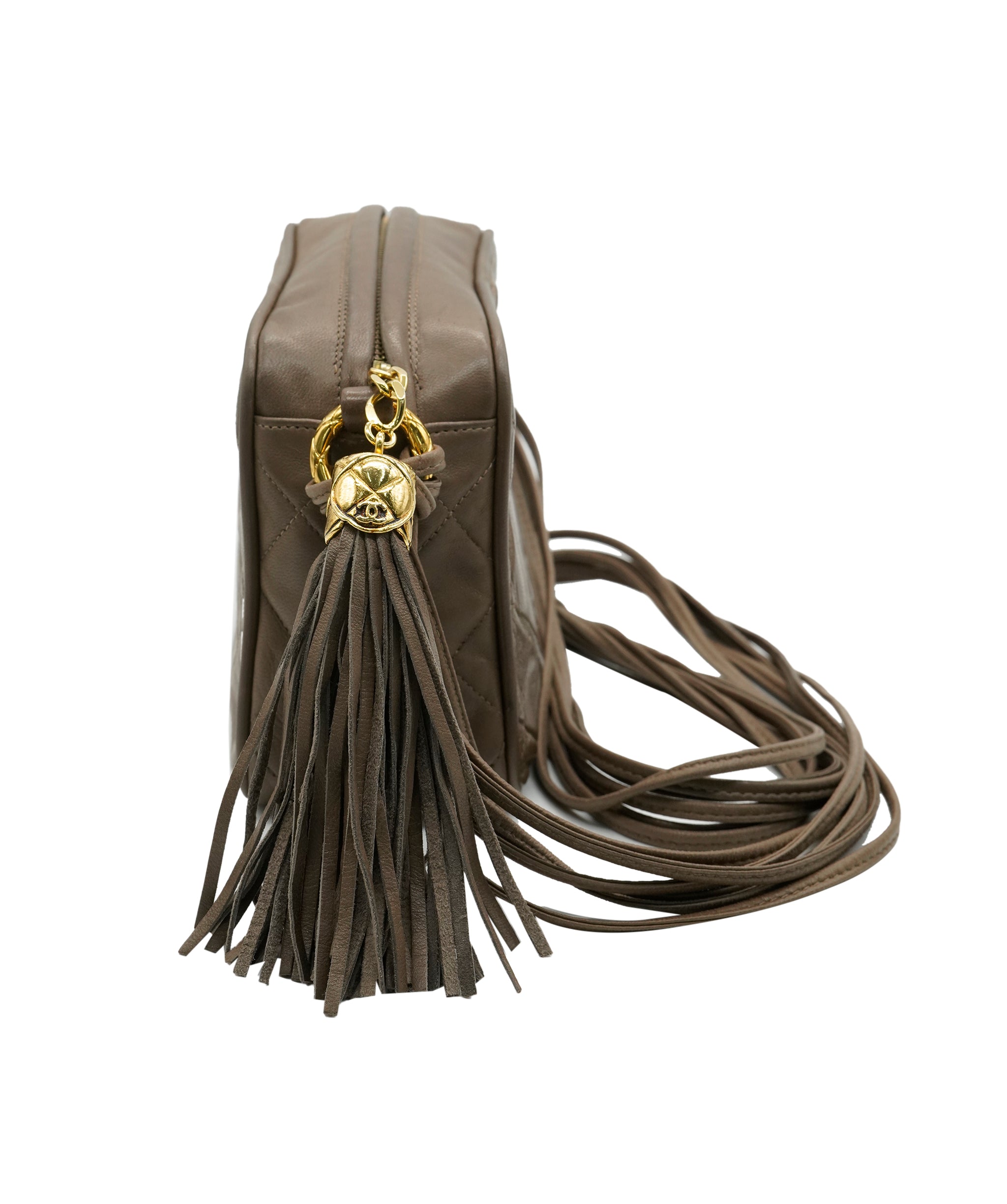 Chanel lambskin brown camera bag AKC0089