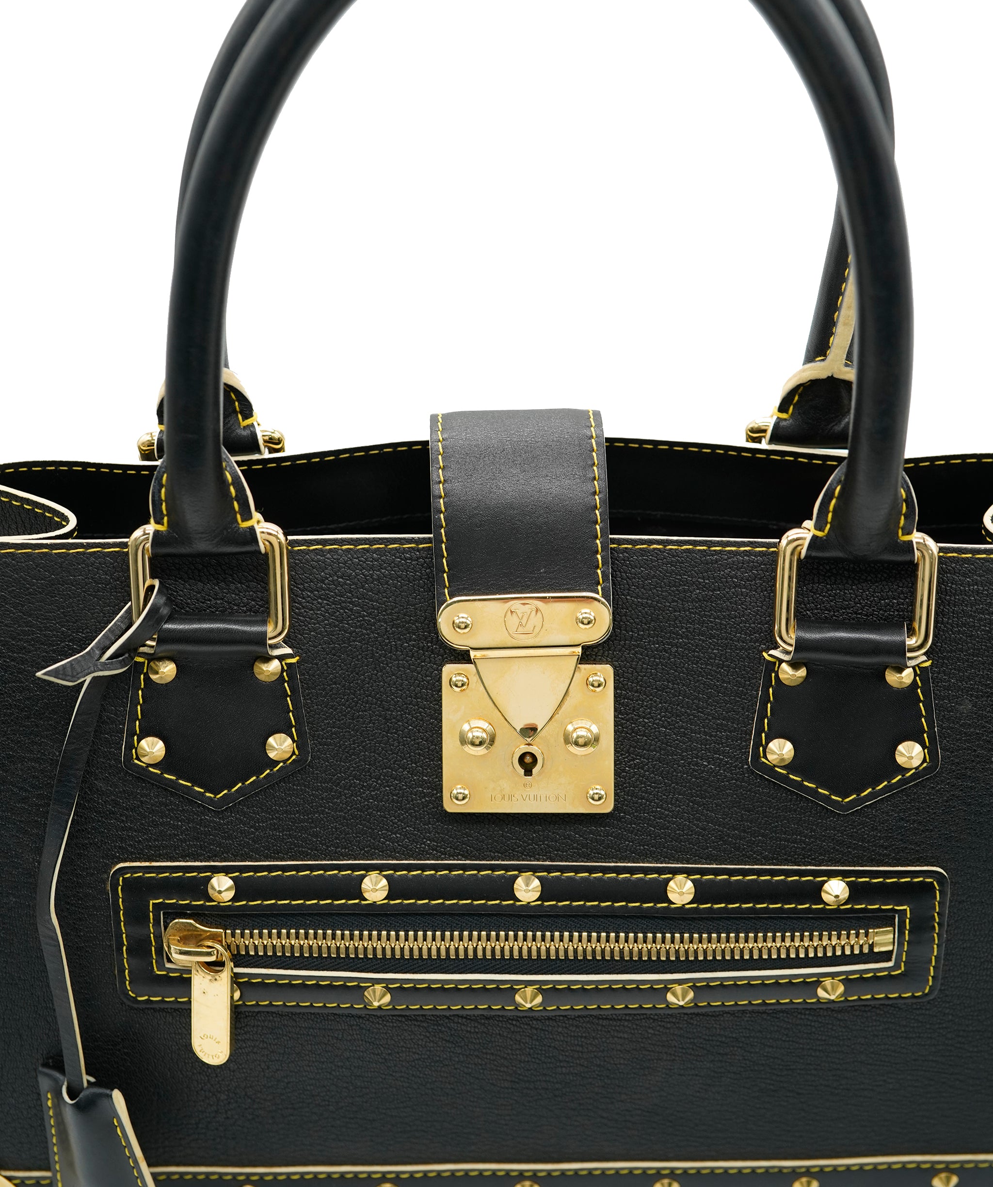 Louis Vuitton Black Leather Tote Bag AGC3016