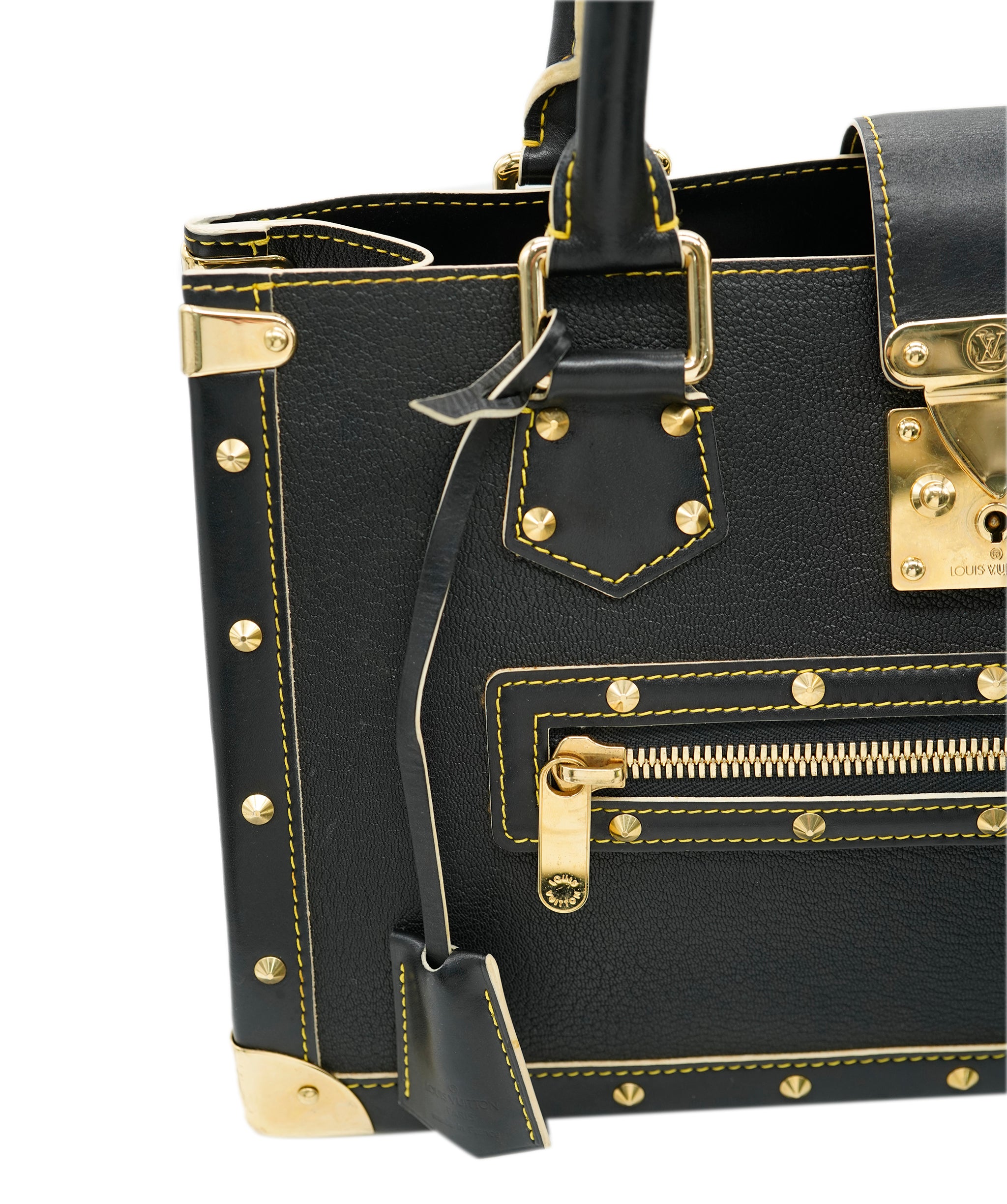 Louis Vuitton Black Leather Tote Bag AGC3016