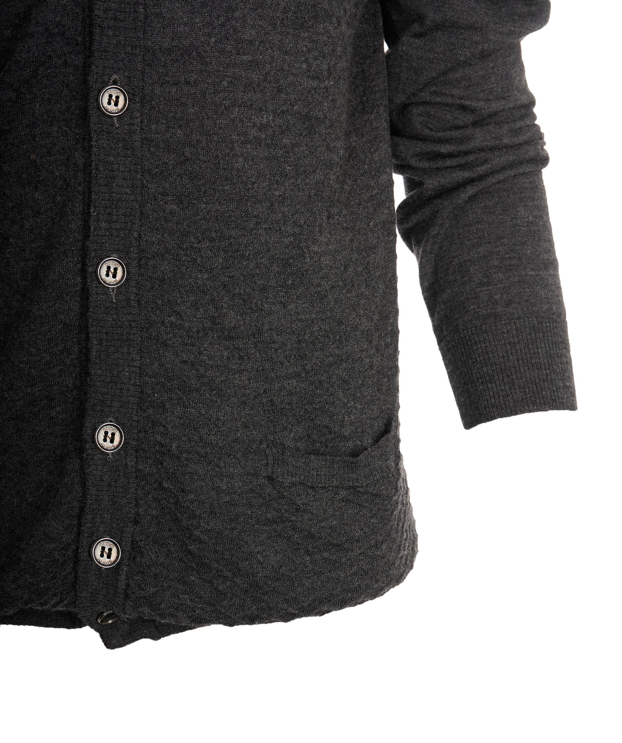 Gucci Grey V Neck Button Cardigan ALC3560