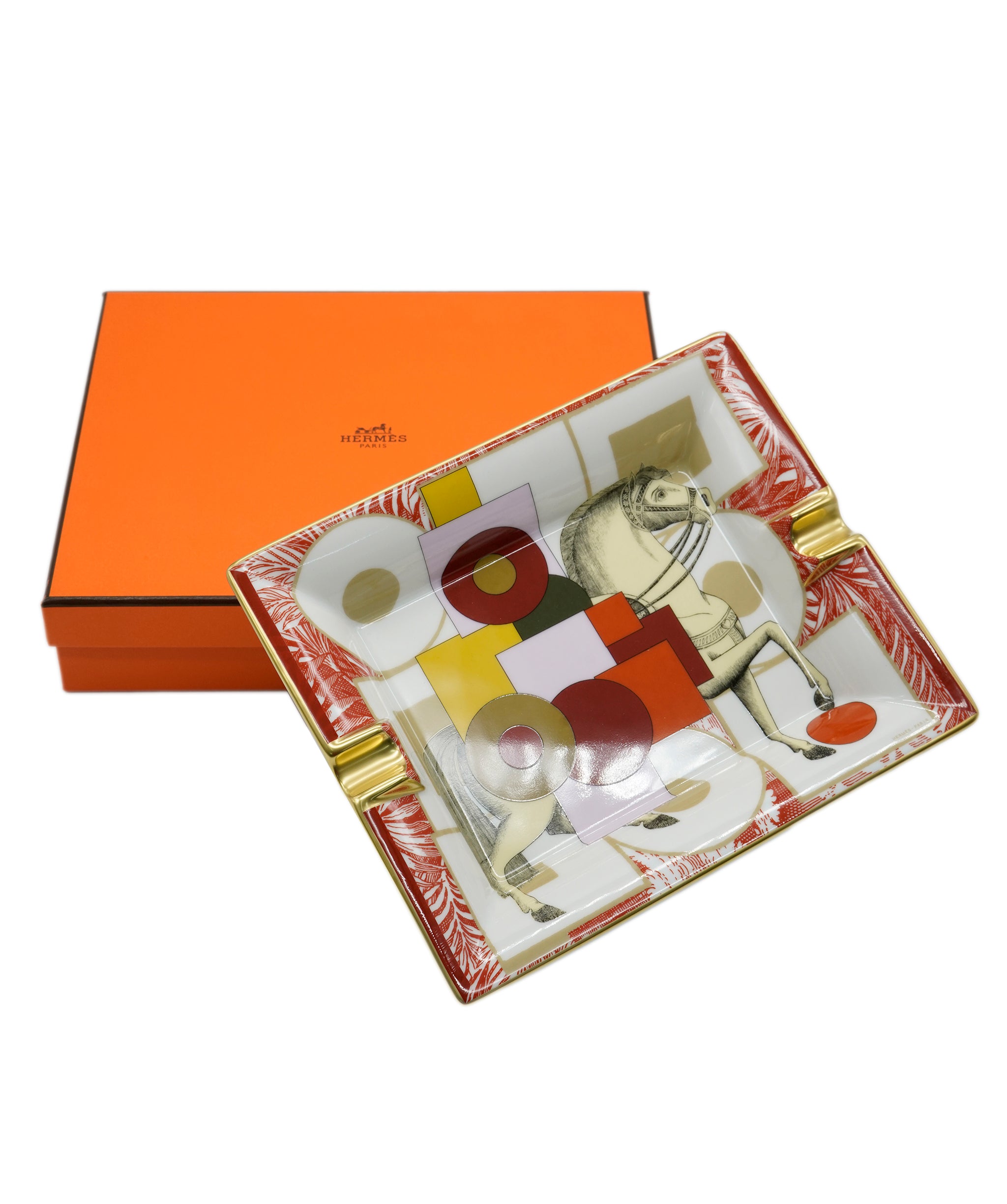 Hermès Cavalier en Formes Ashtray Tangerine 01ASH784 DBXM0052