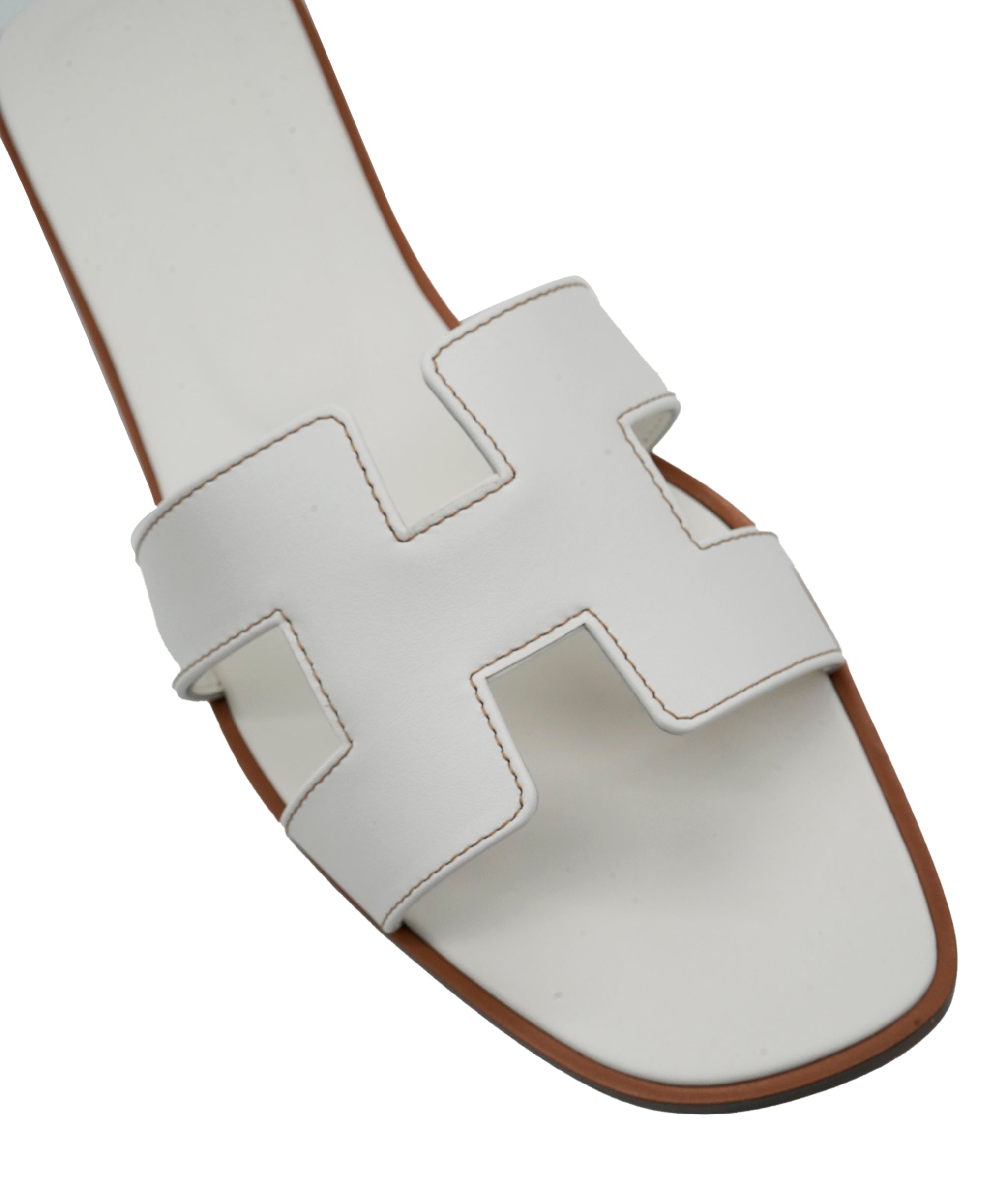 Hermès Oran Sandal White Box Leather Size 41 01SHU2465 DBXM0072