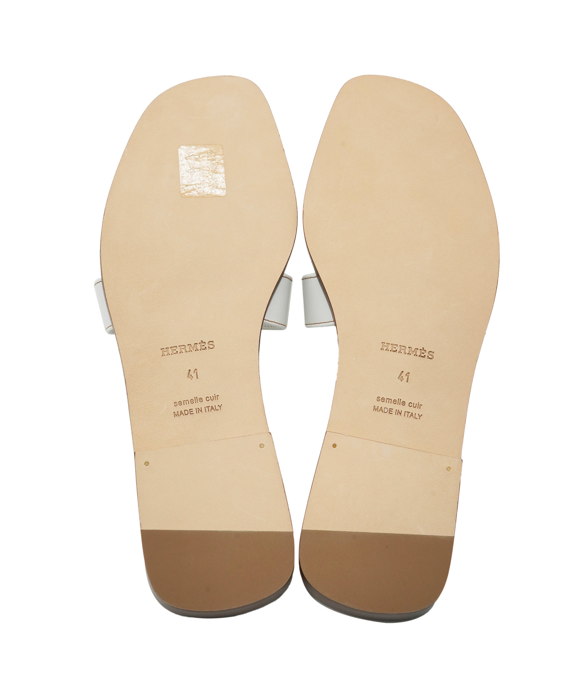 Hermès Oran Sandal White Box Leather Size 41 01SHU2465 DBXM0072