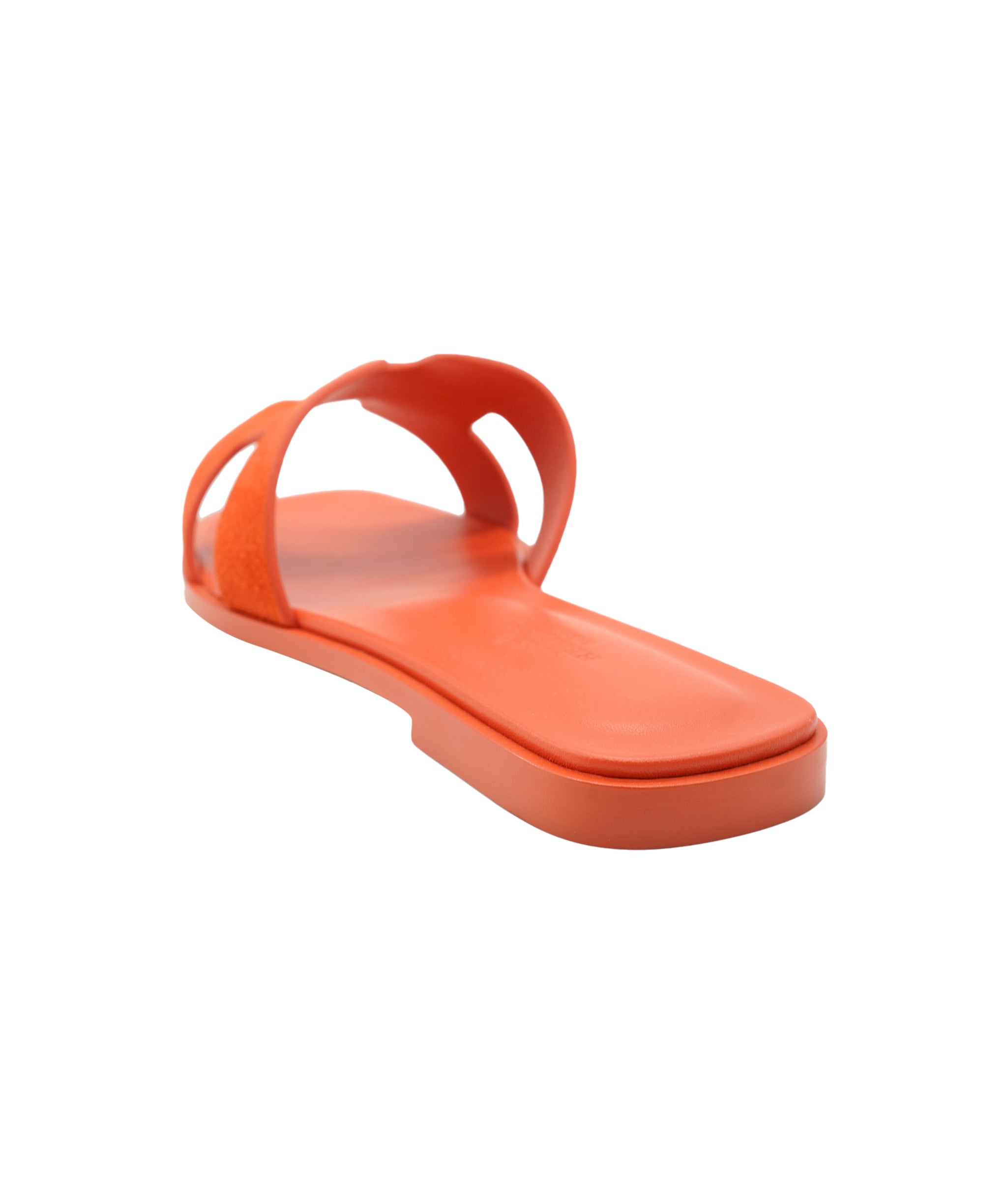 Hermès Oran Sandal Orange Corail Suede Size 37 01SHU245 DBXM0071