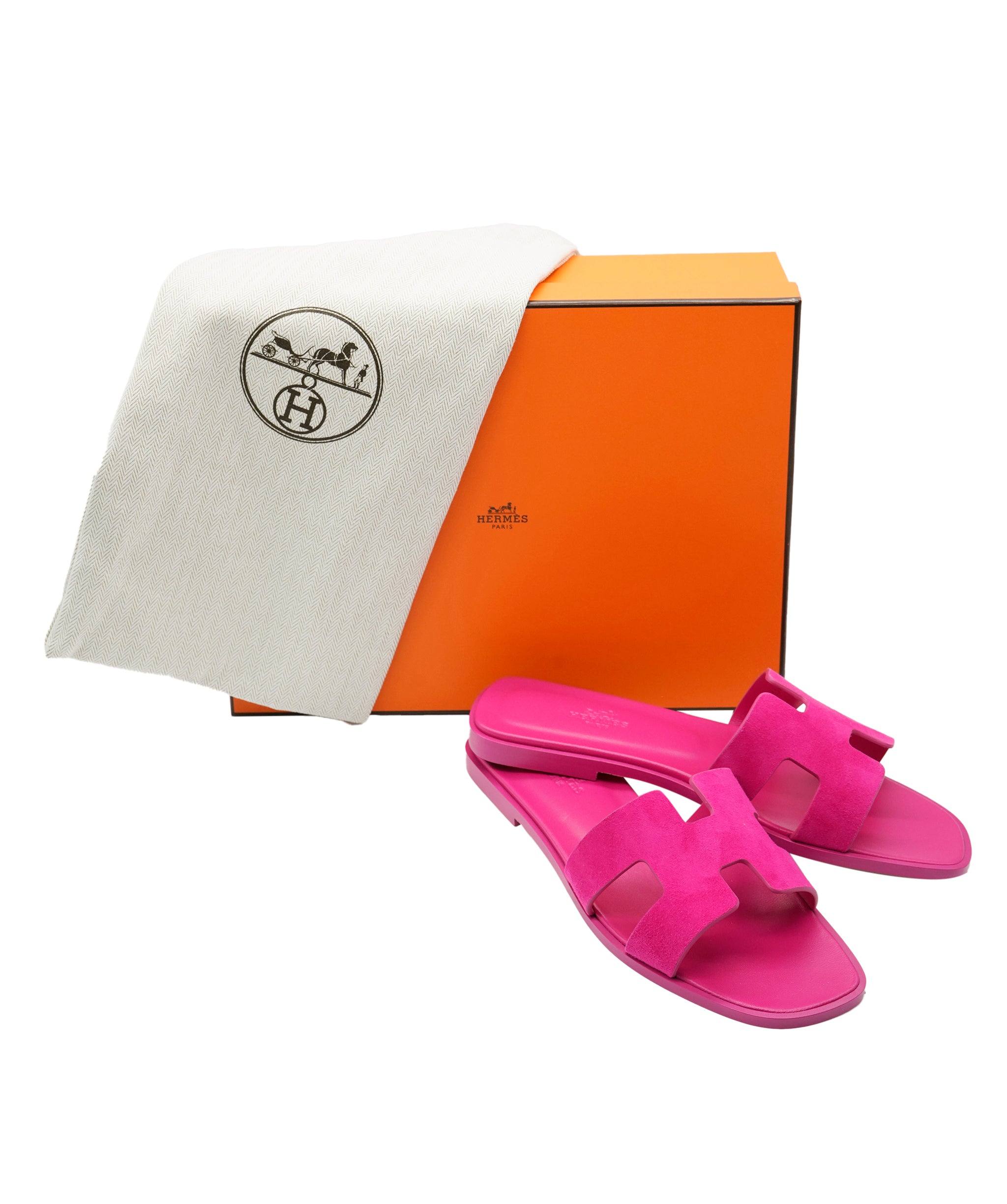 Hermès Oran Sandal Rose Sakura Suede Size 38 01SHU2463 DBXM0070