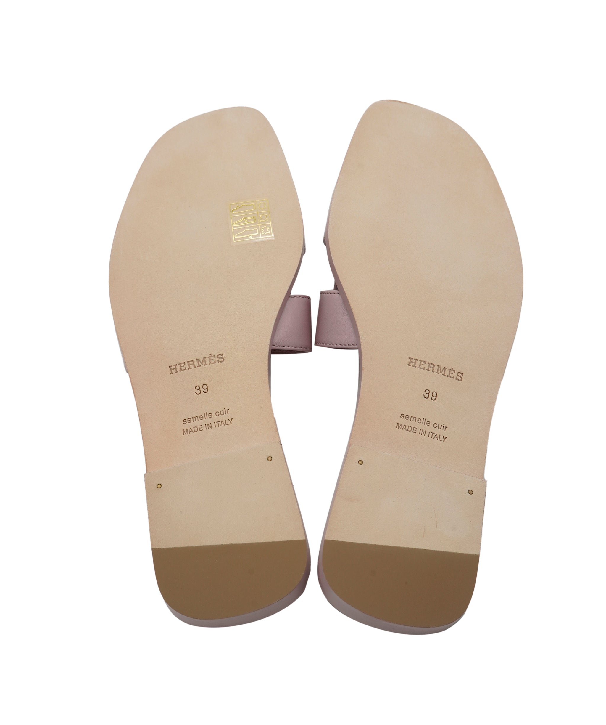 Hermès Oran Sandal Rose Cancan Box Leather Size 39 01SHU2464 DBXM0074