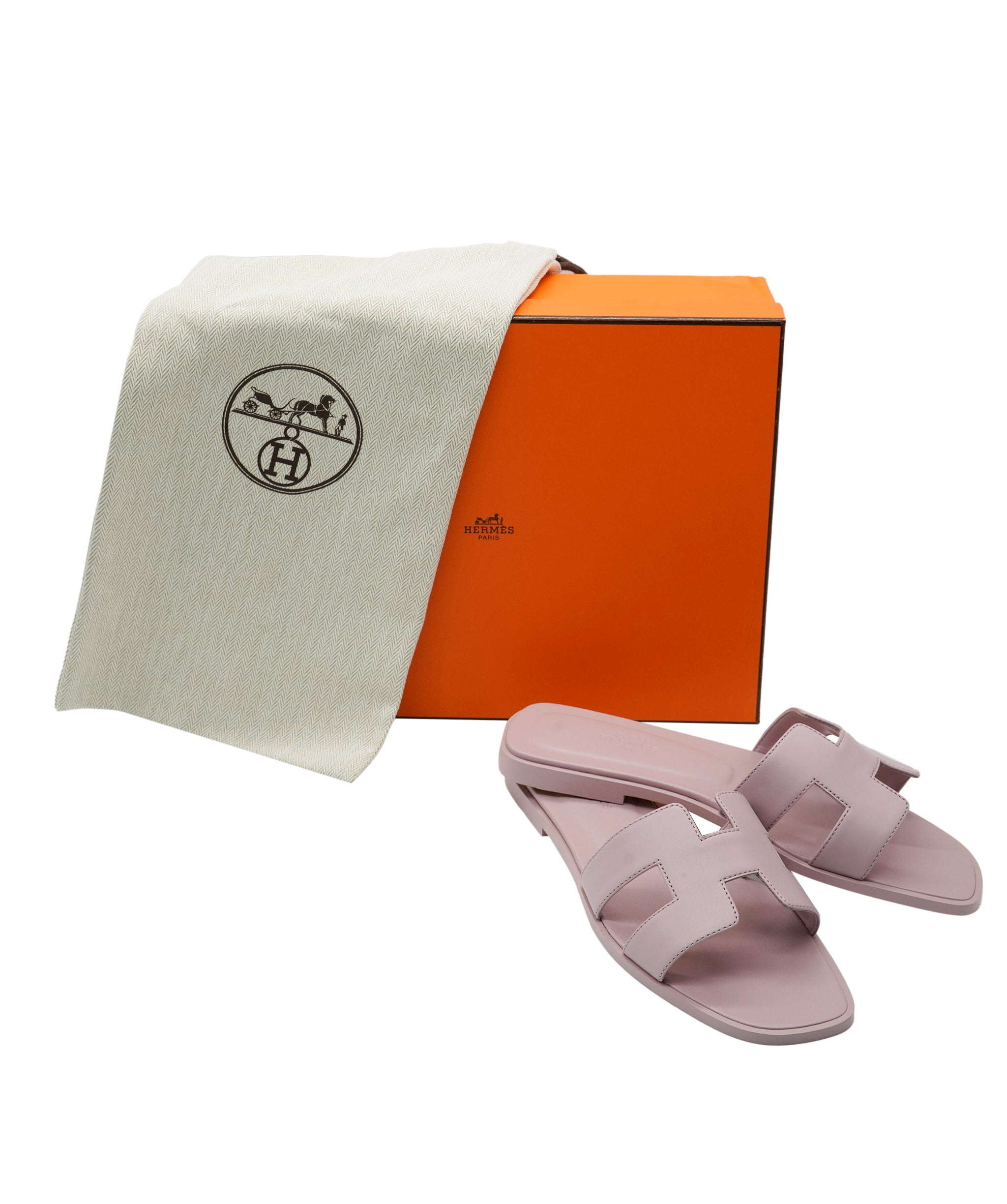 Hermès Oran Sandal Rose Cancan Box Size 37 01SHU2454 DBXM0075