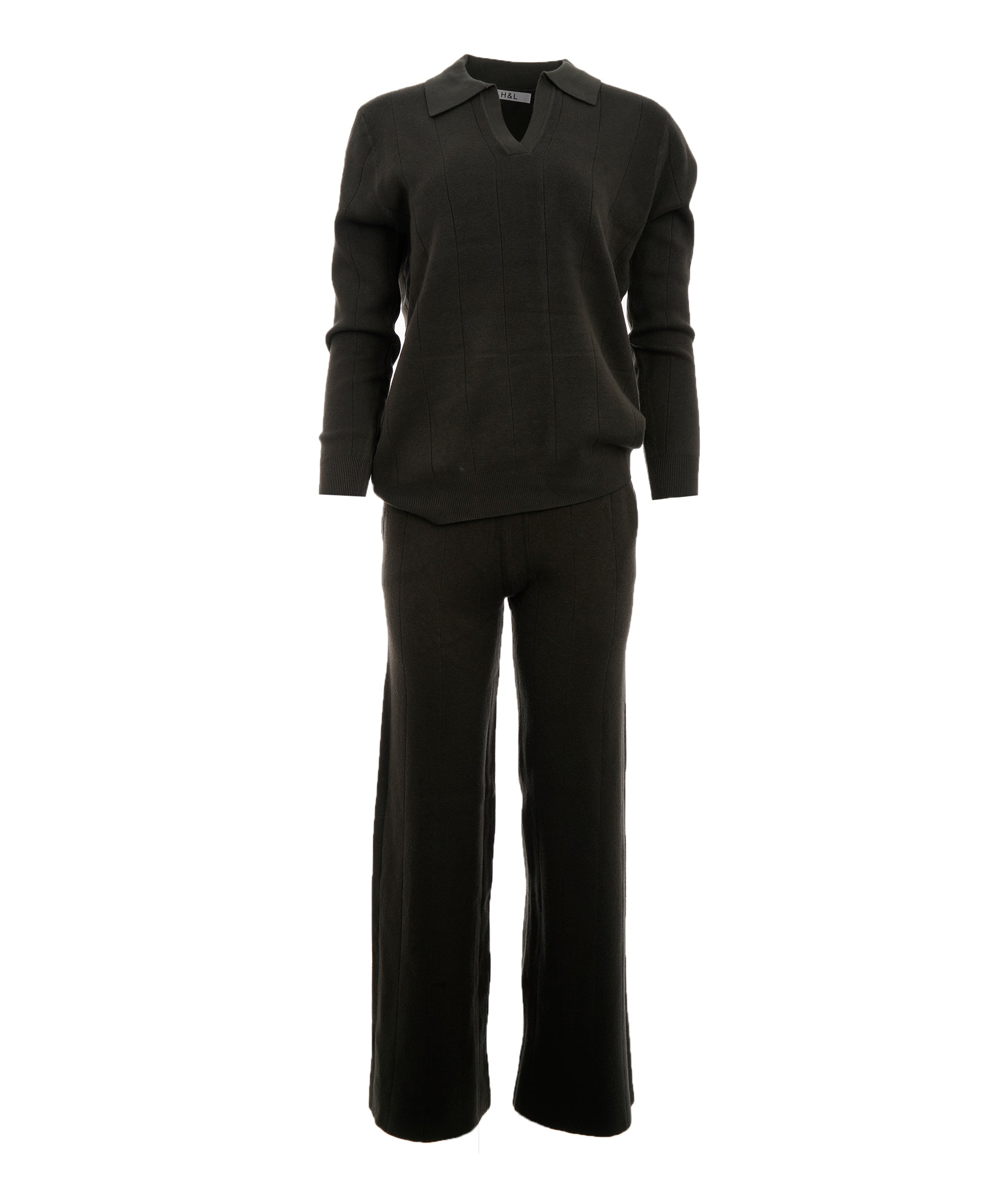 Ellie Khaki L/XXL Original Cashmere Blend Loungewear Set AKC0359