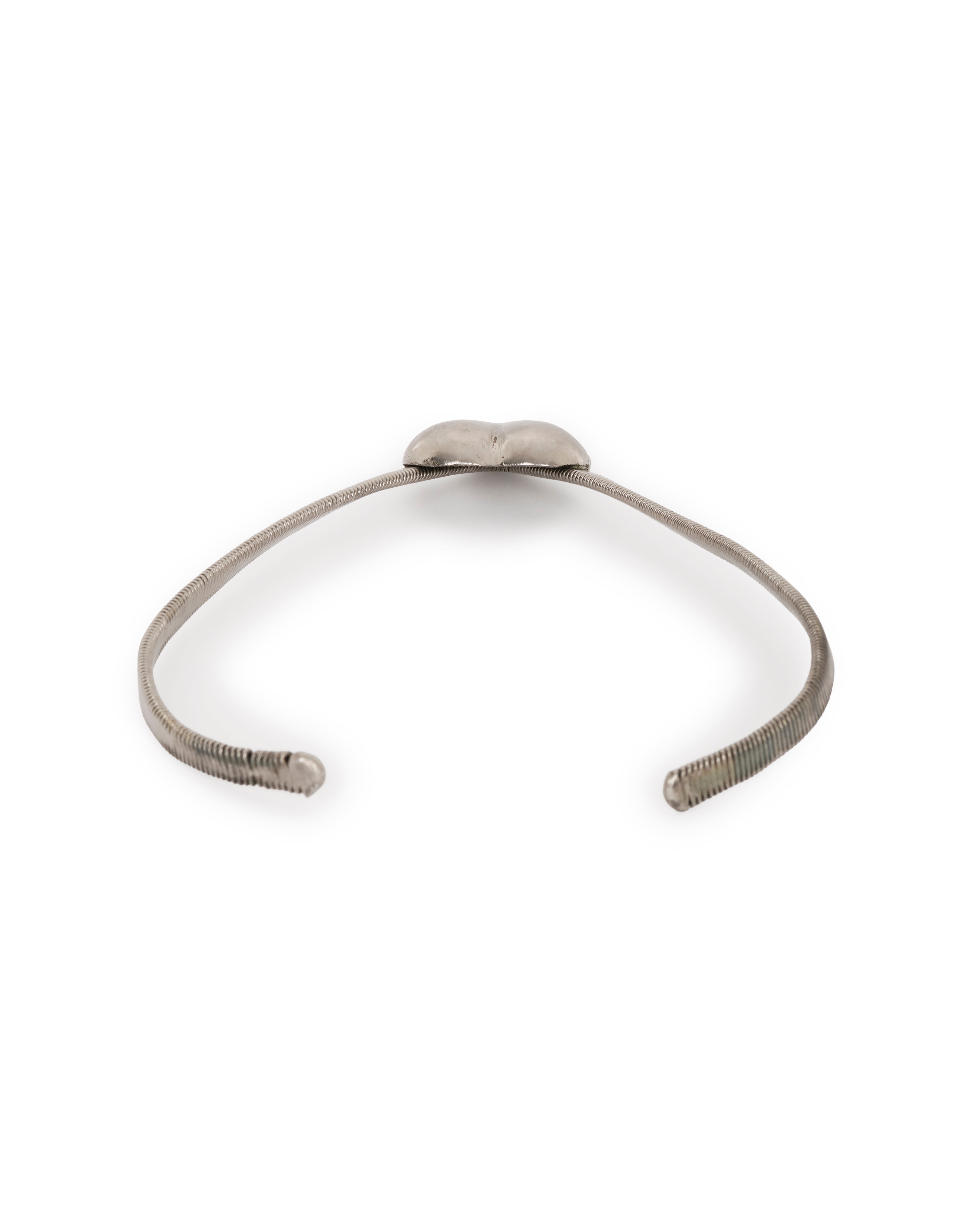 silver heart 1970'sm collar necklace ALTC0533