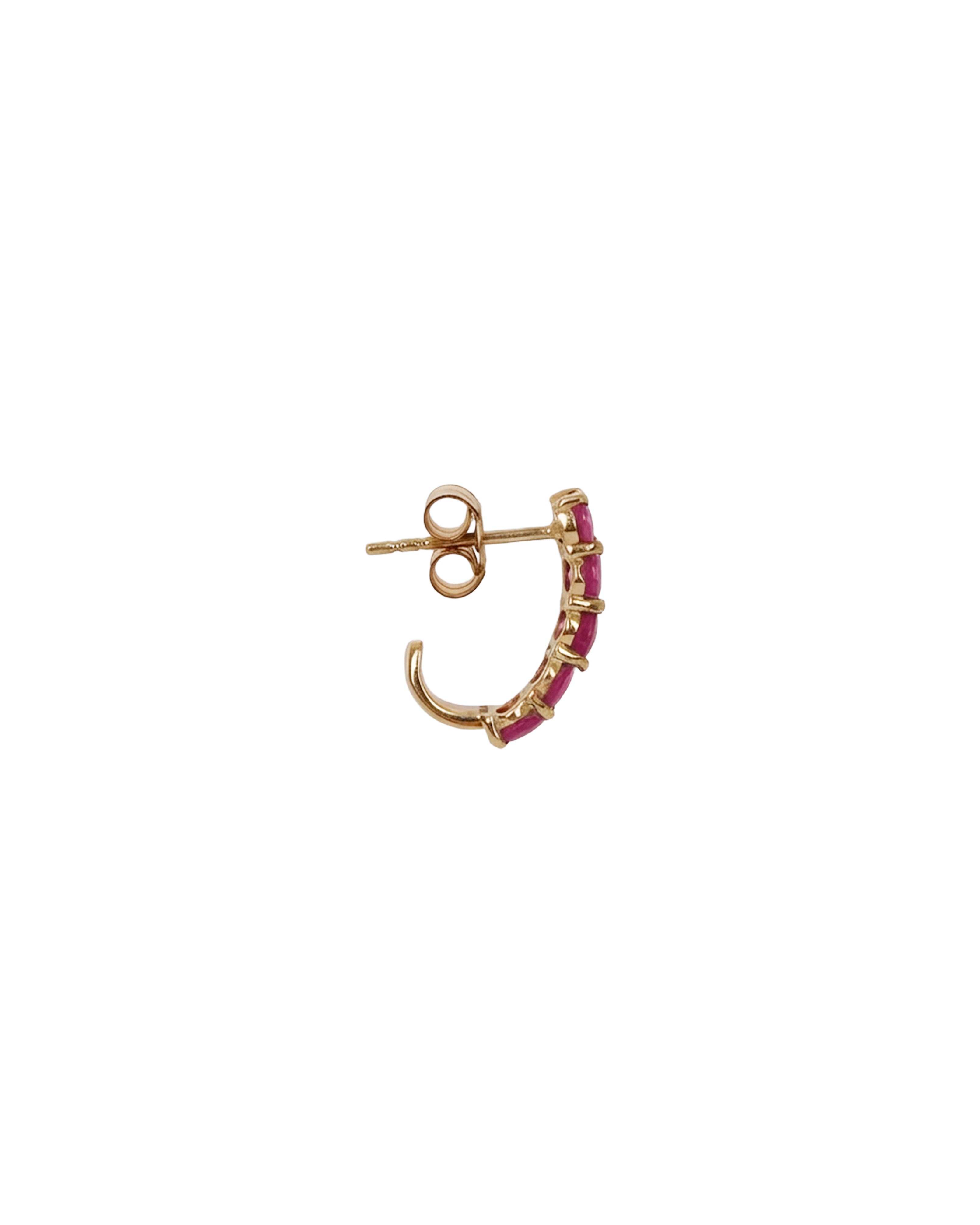 9 ct ruby half hoop earrings ALTC0512