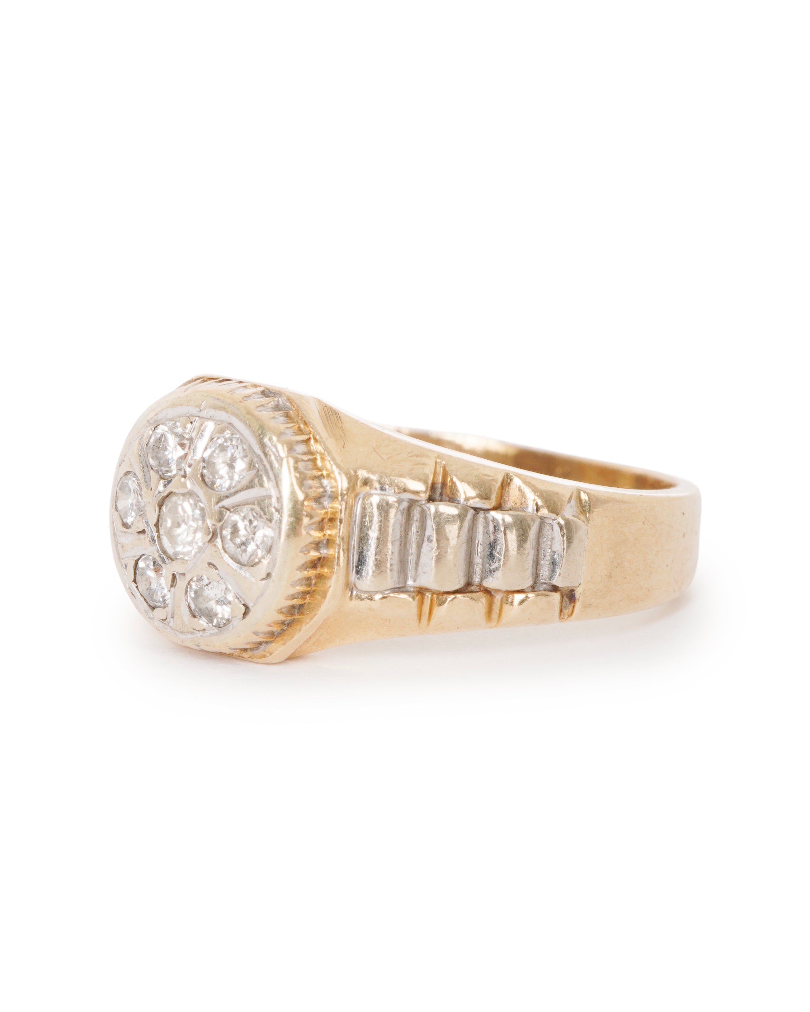 9ct gold diamond watch style ring ALTC0494