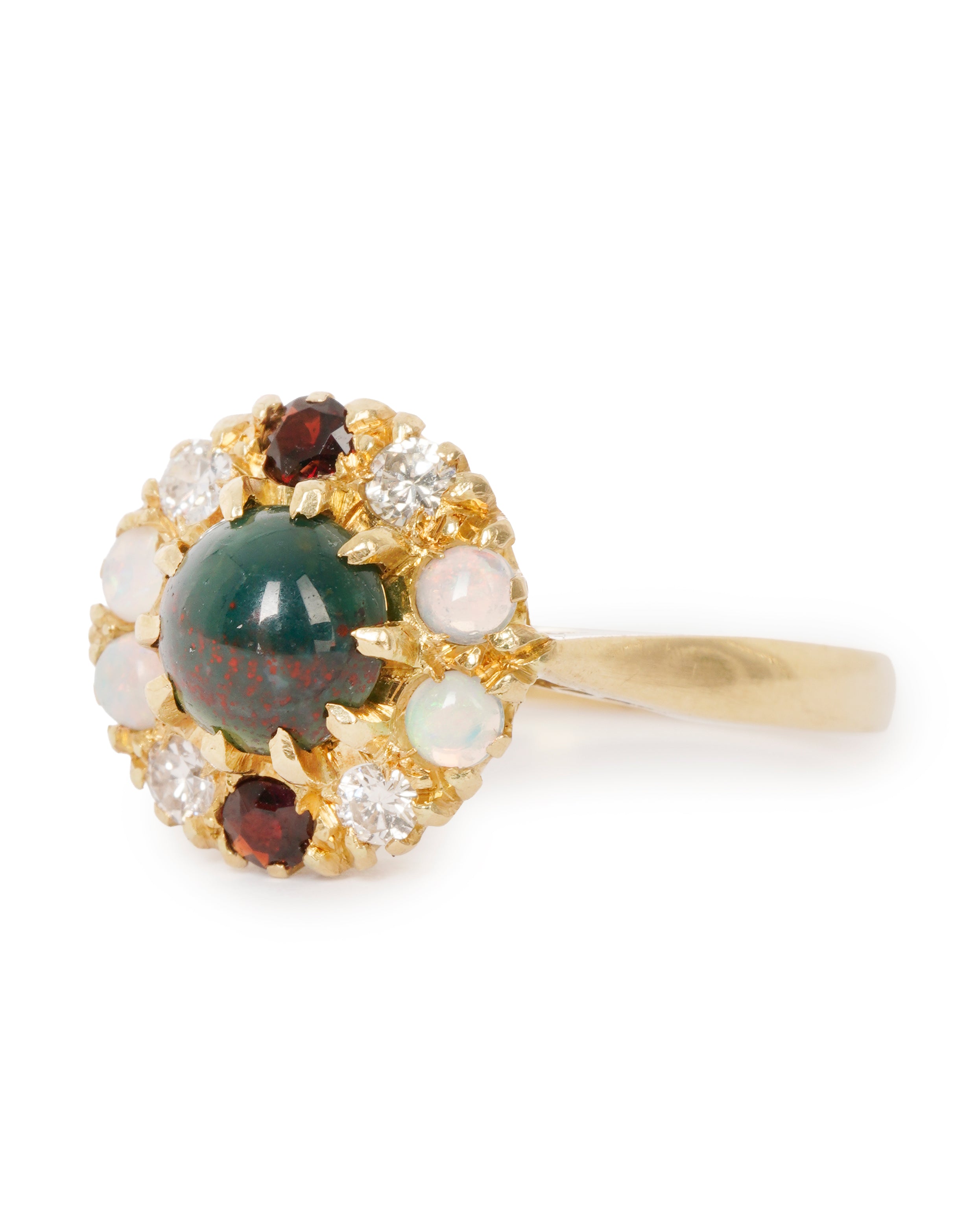 antique 18ct gold multi cluster ring ALTC0536